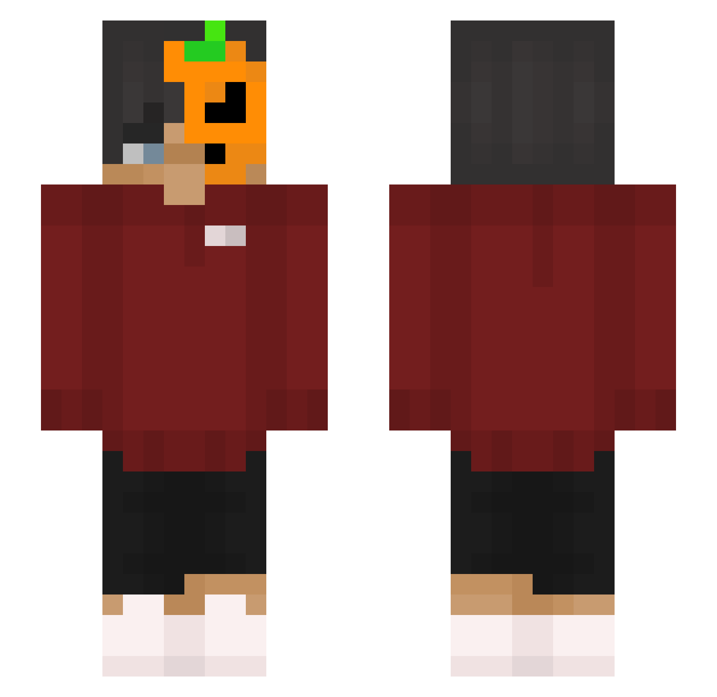KrmKlnc Minecraft skin, front and back view