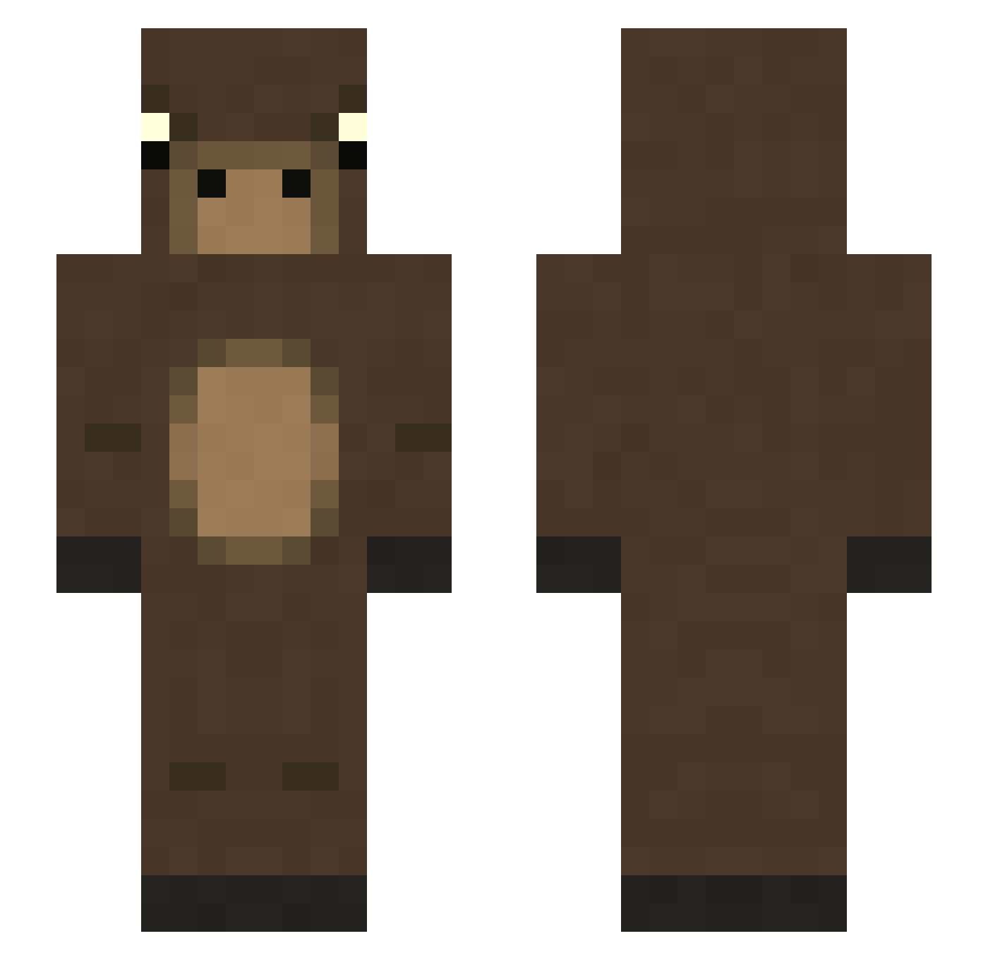 meguyuuji Minecraft skin, front and back view