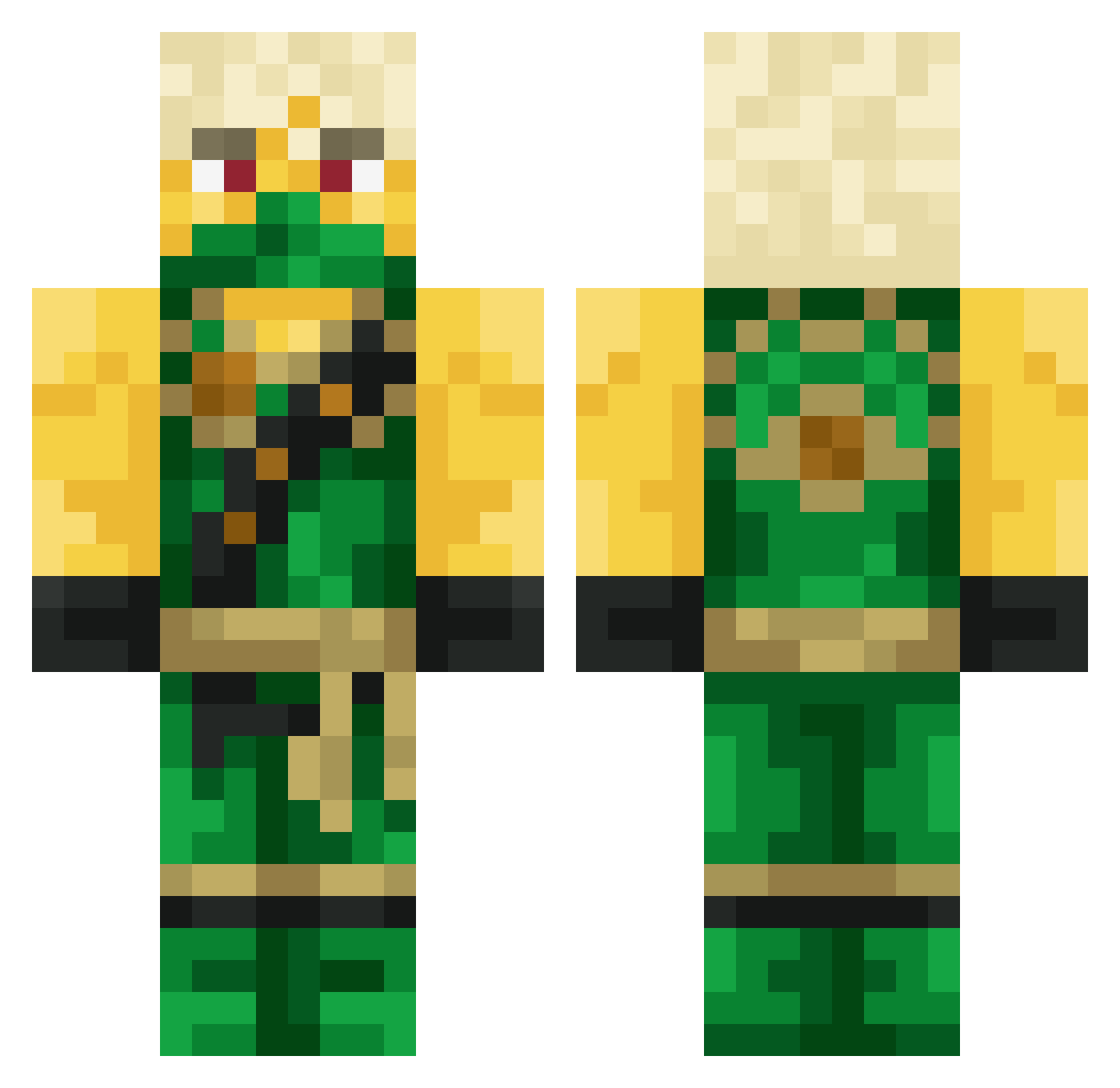 bugaboo99 Minecraft skin, front and back view