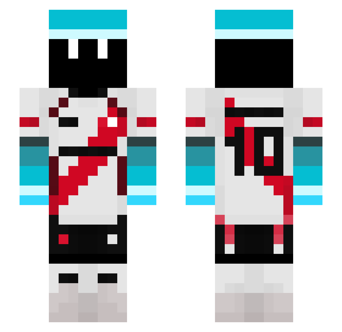 Zudotoky Minecraft skin, front and back view