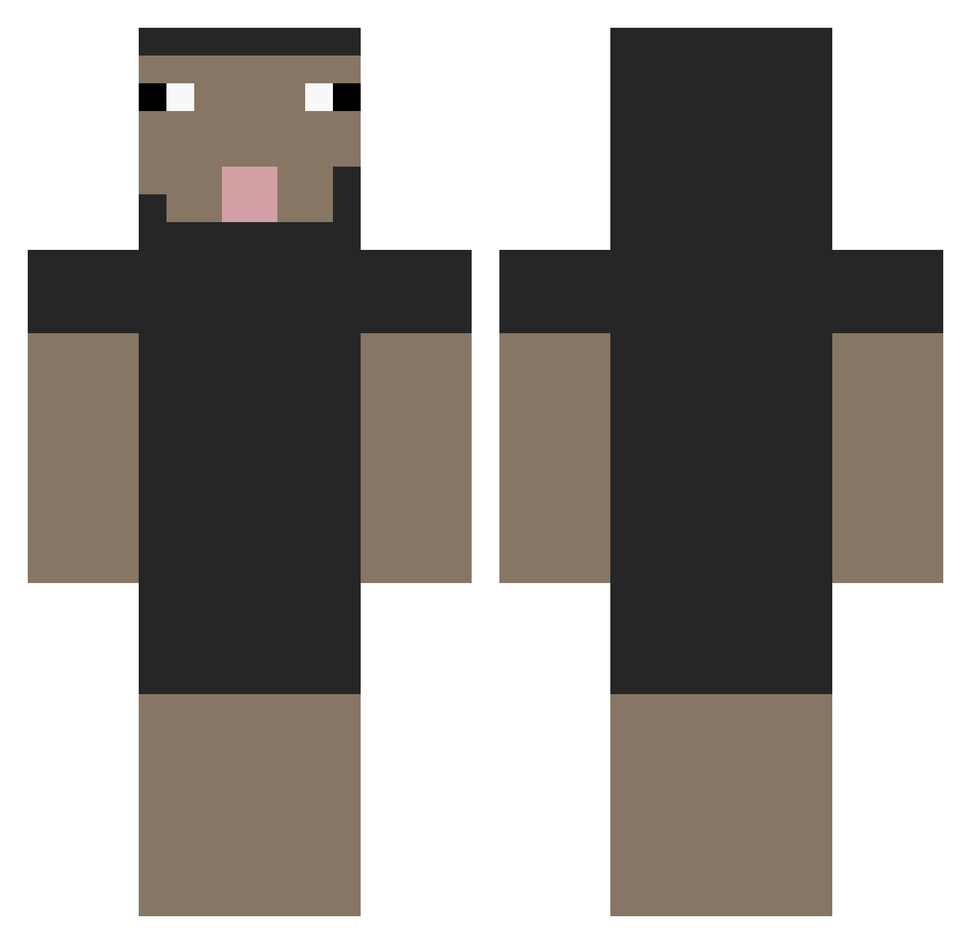 ThicThicBootyy Minecraft skin, front and back view