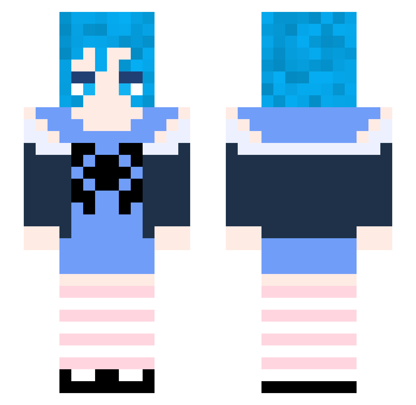 ThatRedPandaVT Minecraft skin, front and back view