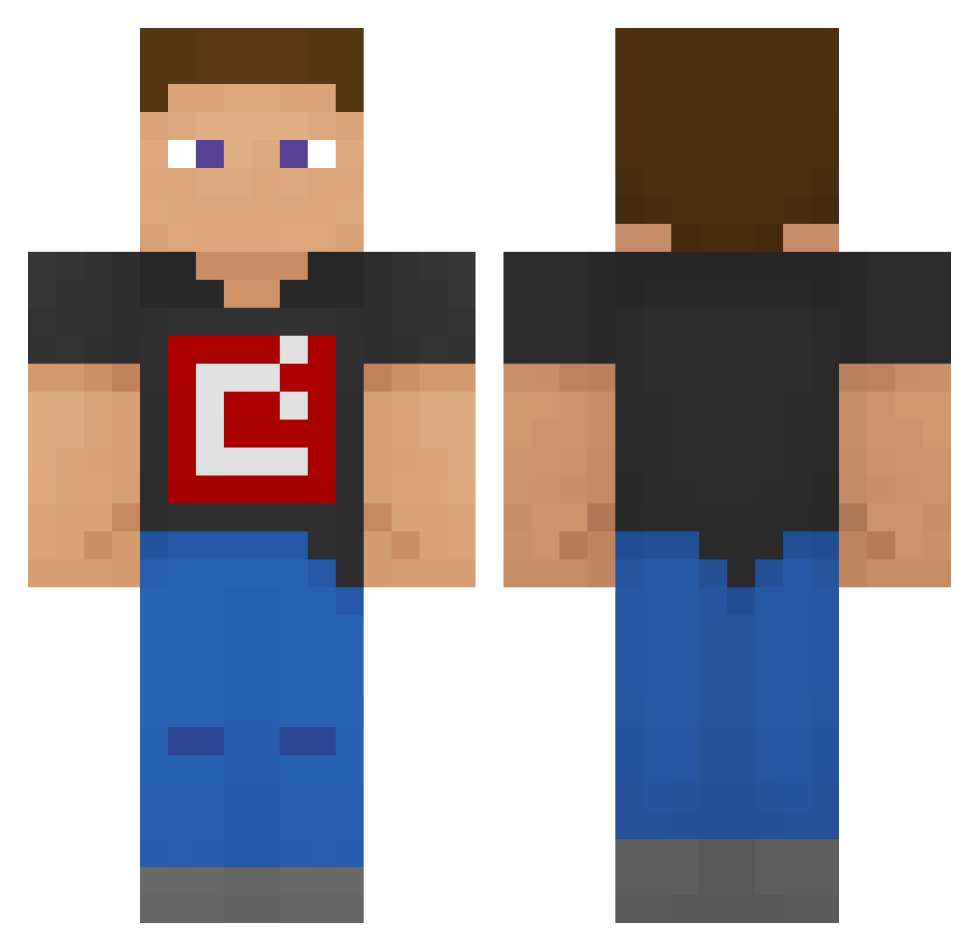 Seivi Minecraft skin, front and back view