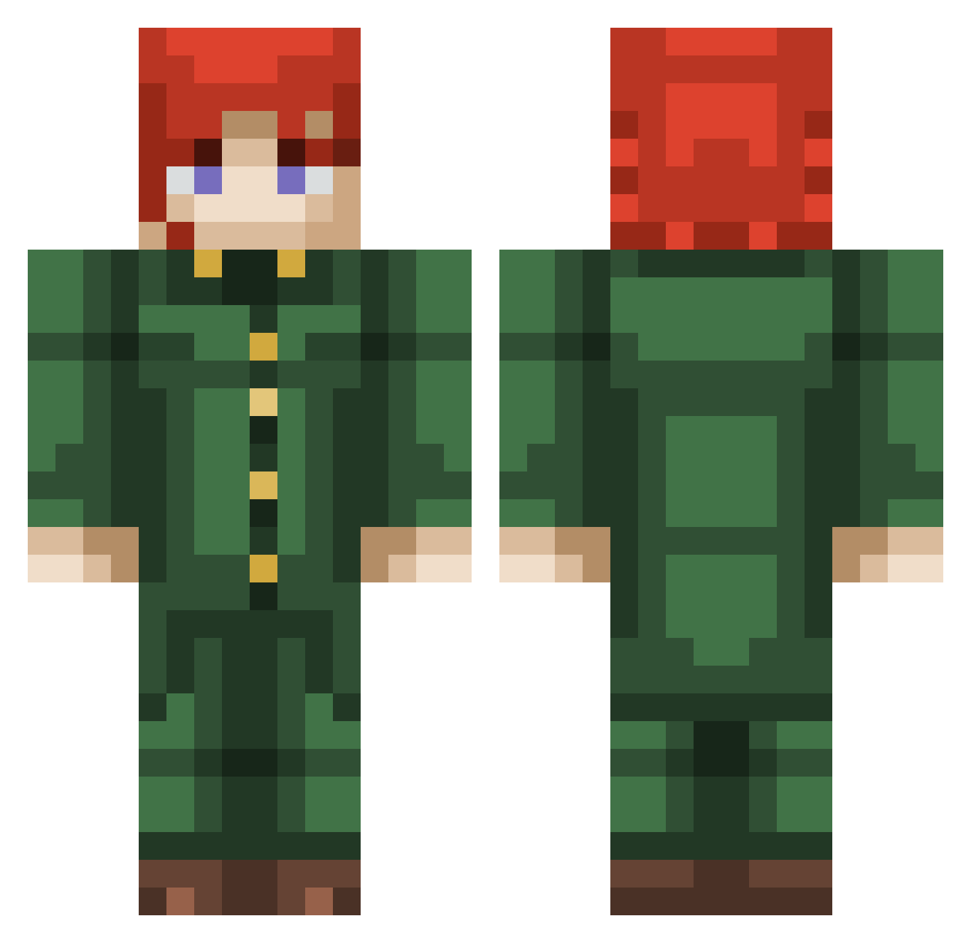 AnamIcin Minecraft skin, front and back view
