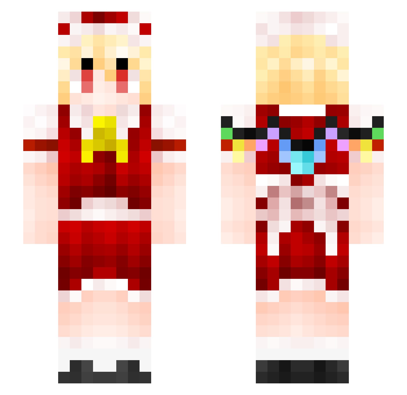 Flan_Escarlata Minecraft skin, front and back view