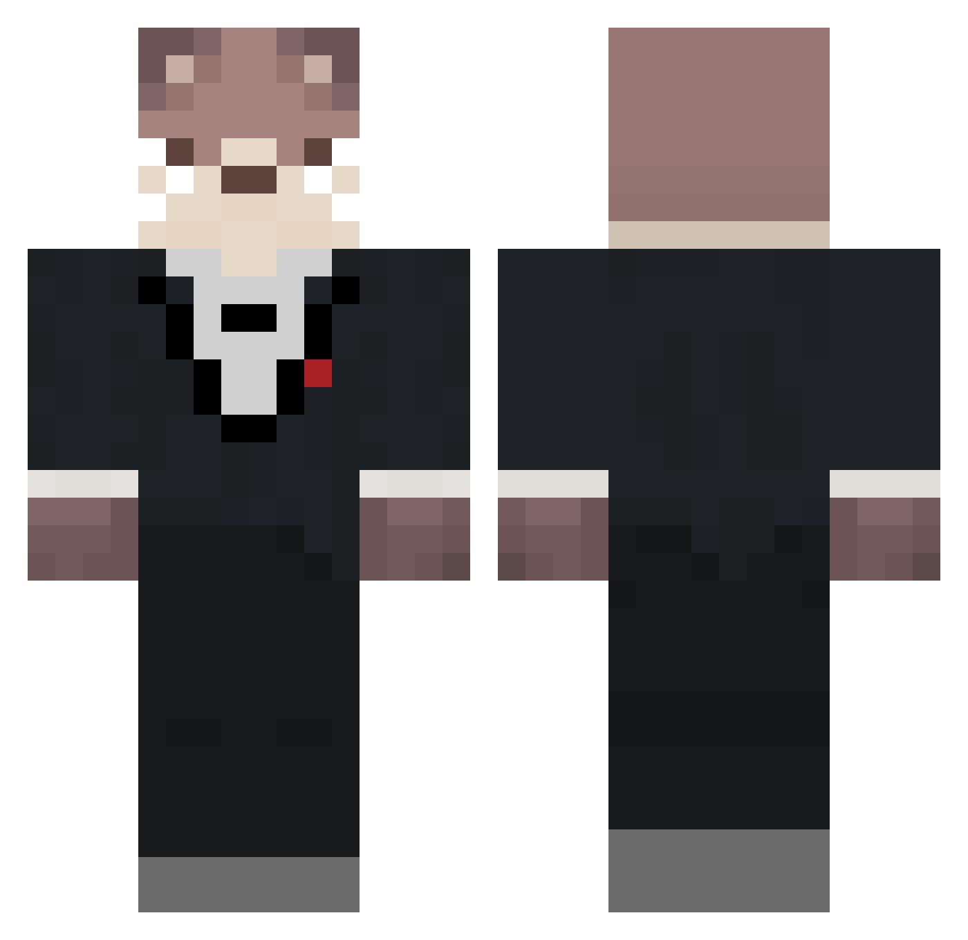 foxy75 Minecraft skin, front and back view