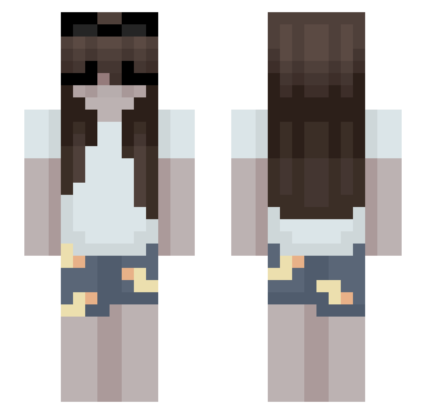 melatonul Minecraft skin, front and back view