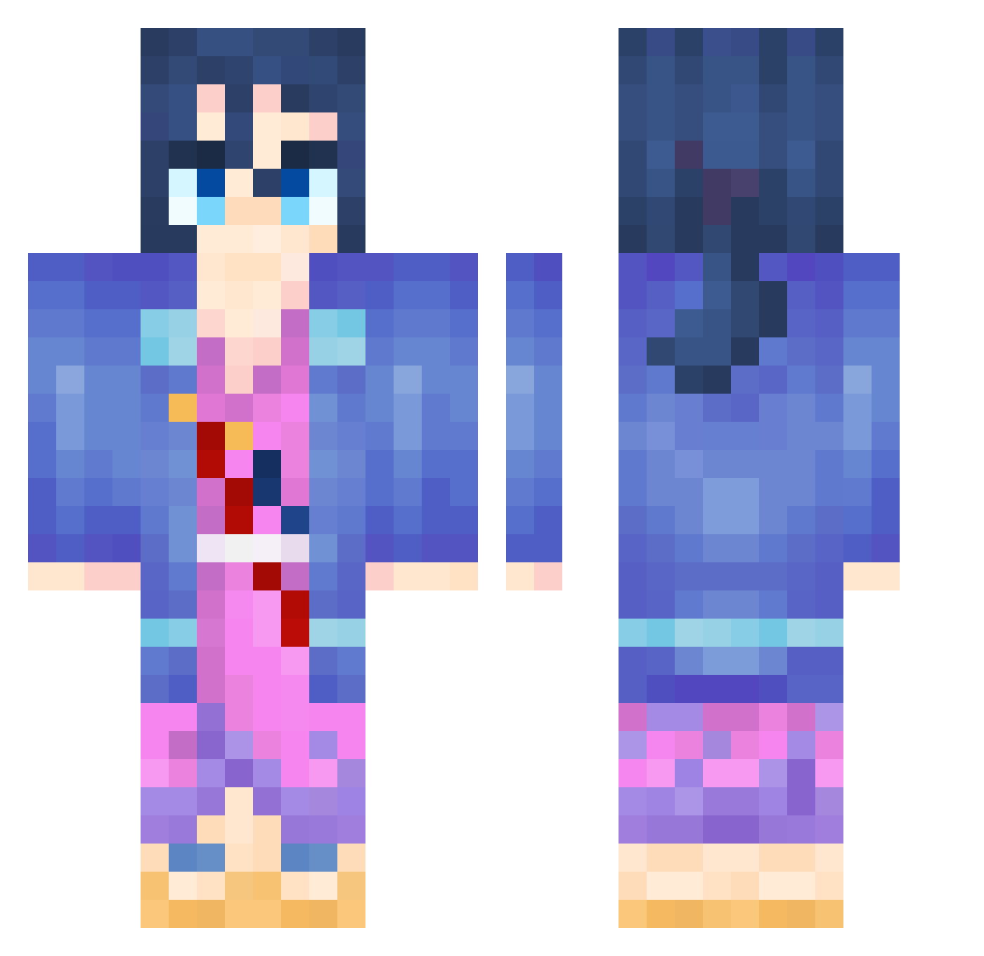 Evan_xddd Minecraft skin, front and back view
