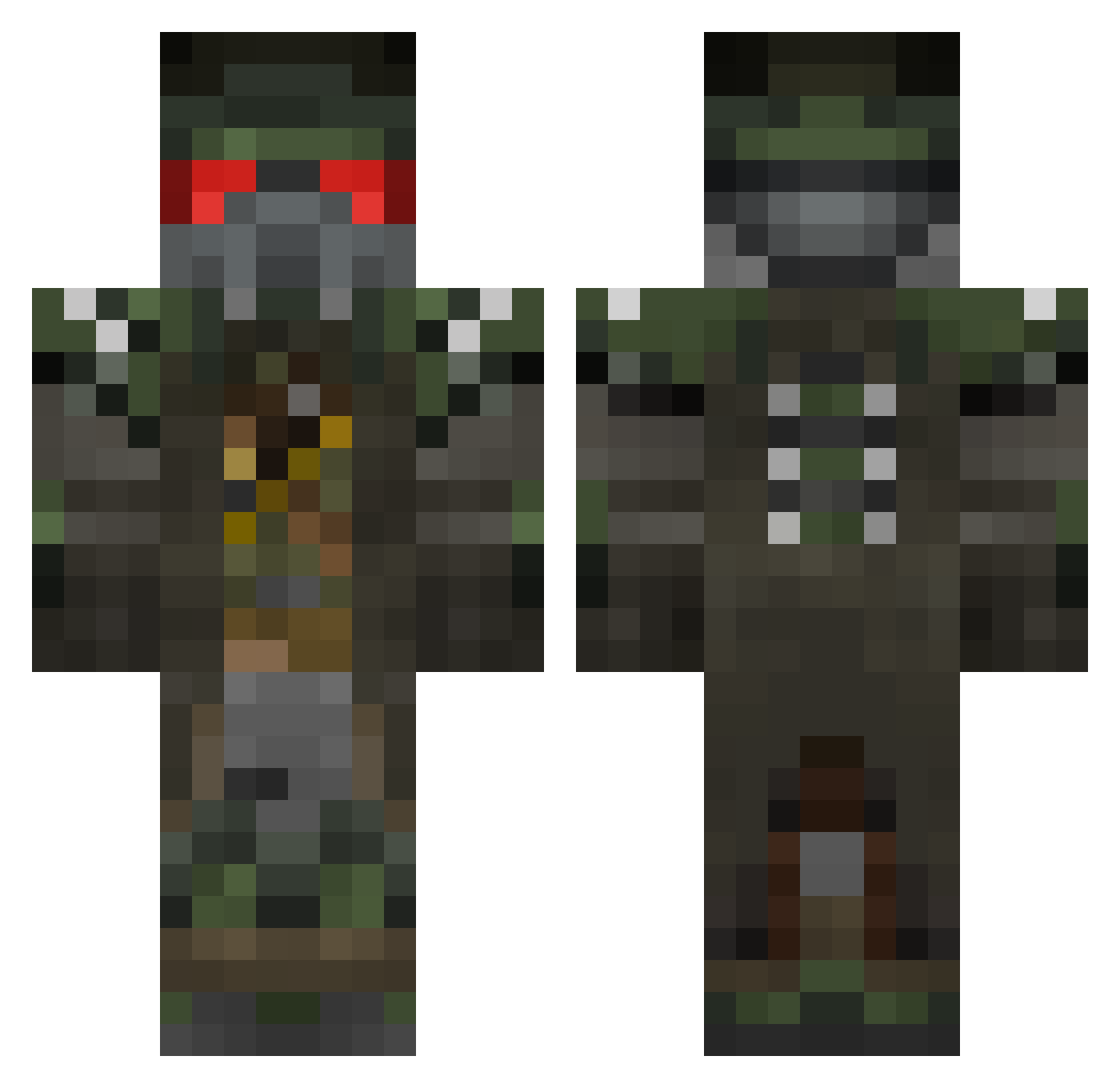 Plasticize Minecraft skin, front and back view