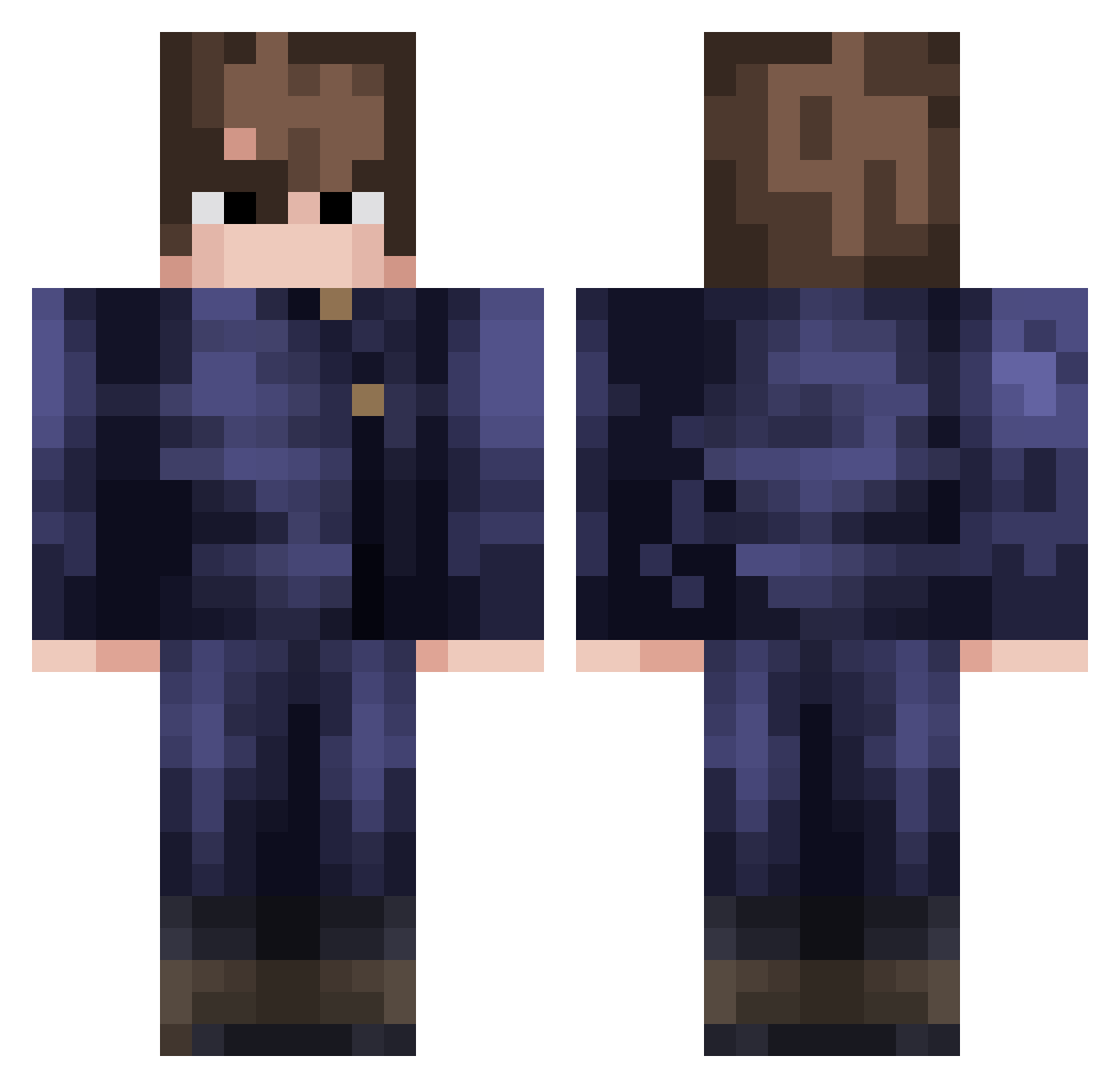 HeitorGenial Minecraft skin, front and back view