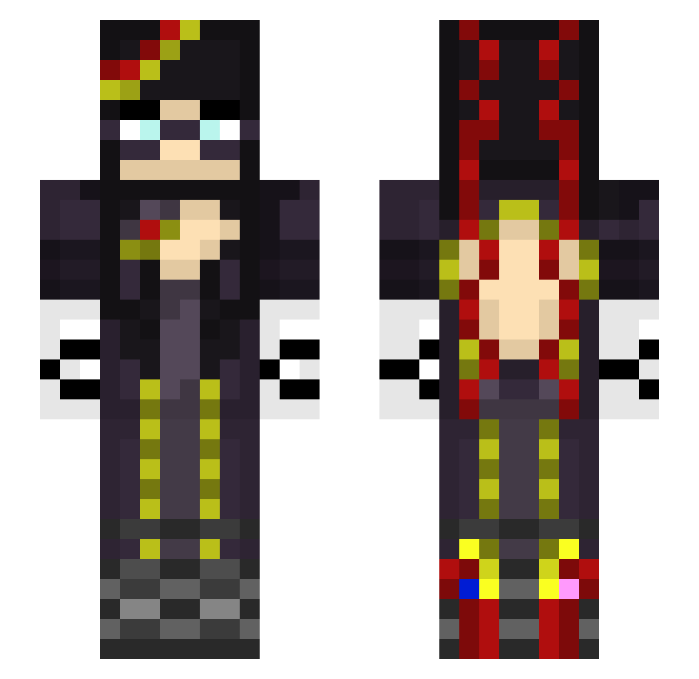 TerraTempest Minecraft skin, front and back view