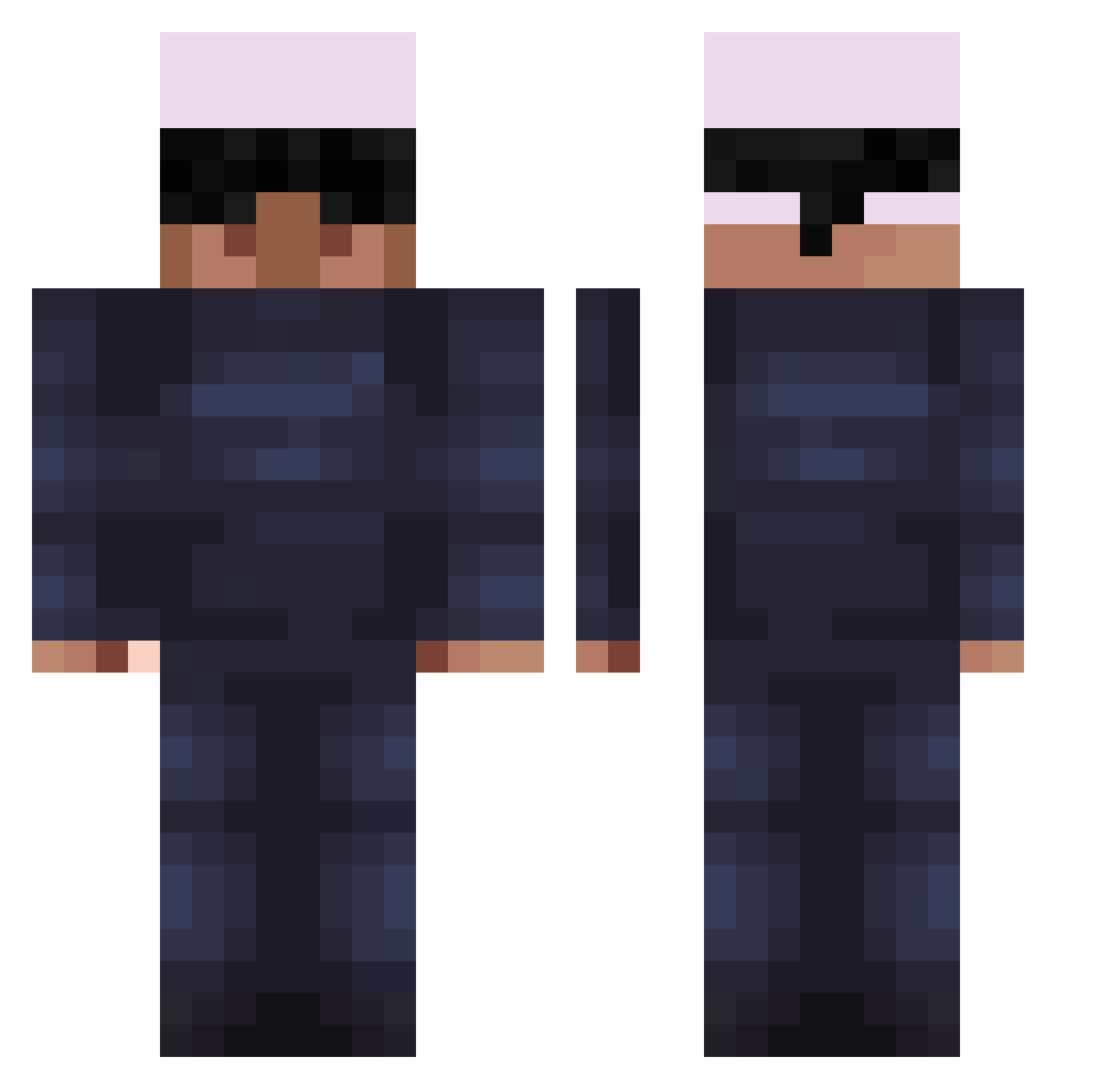 Malbb Minecraft skin, front and back view