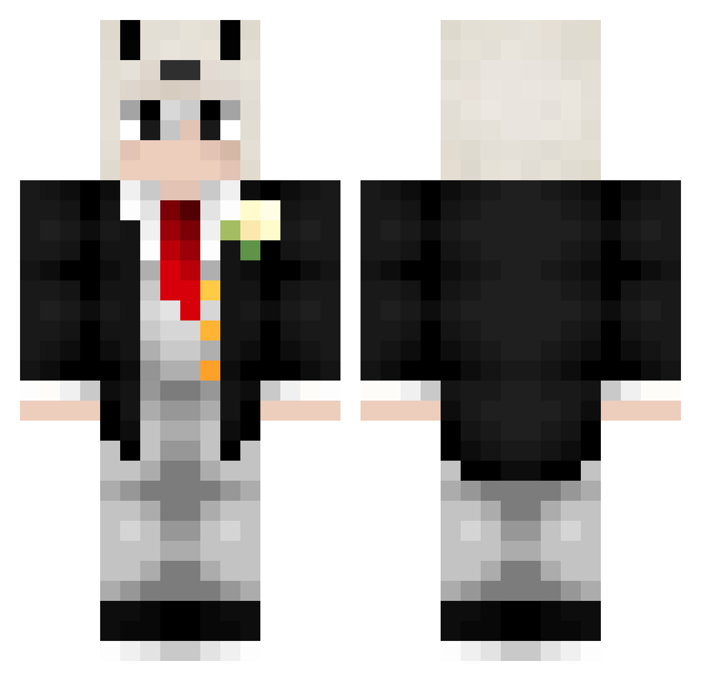 snot2 Minecraft skin, front and back view