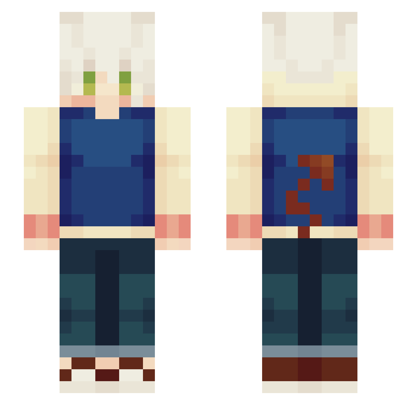 Biiruu Minecraft skin, front and back view