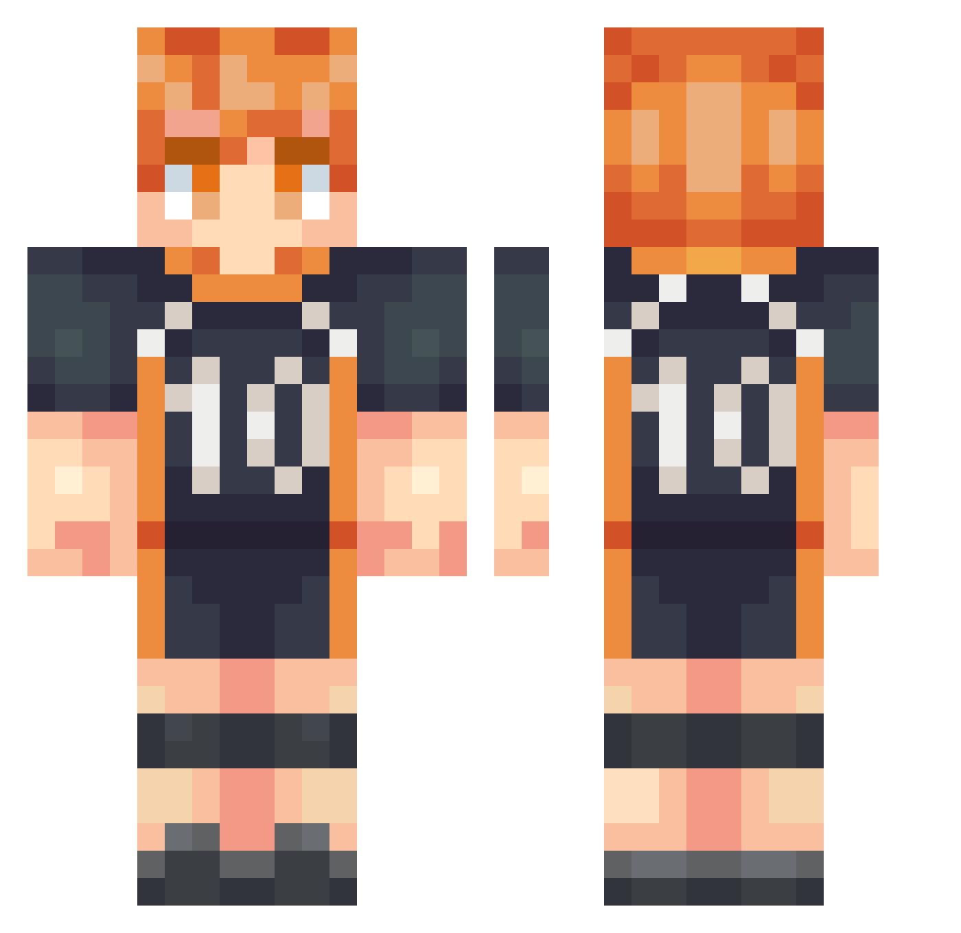HEROQUENTE Minecraft skin, front and back view
