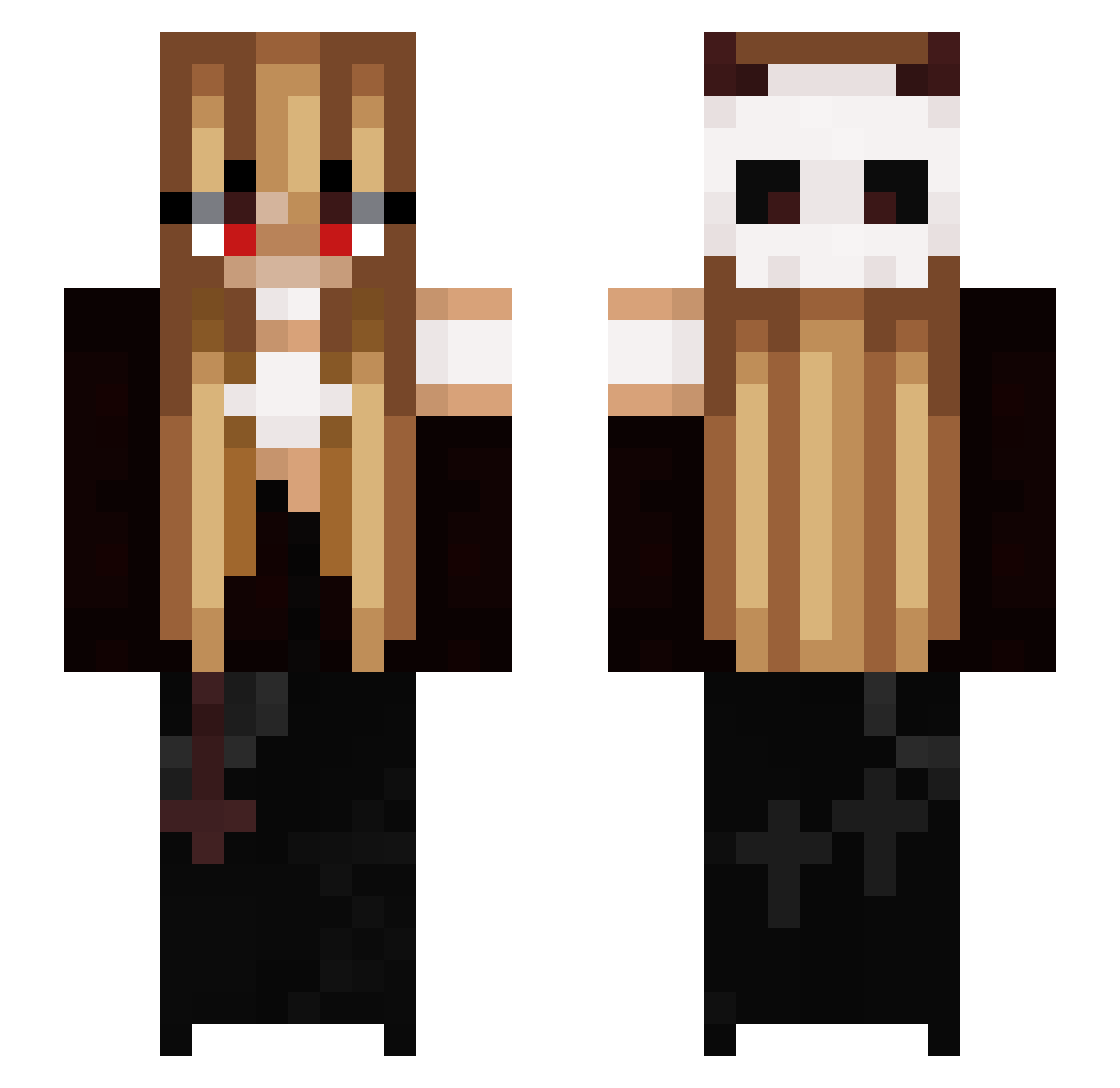 Wolfie_Kate Minecraft skin, front and back view
