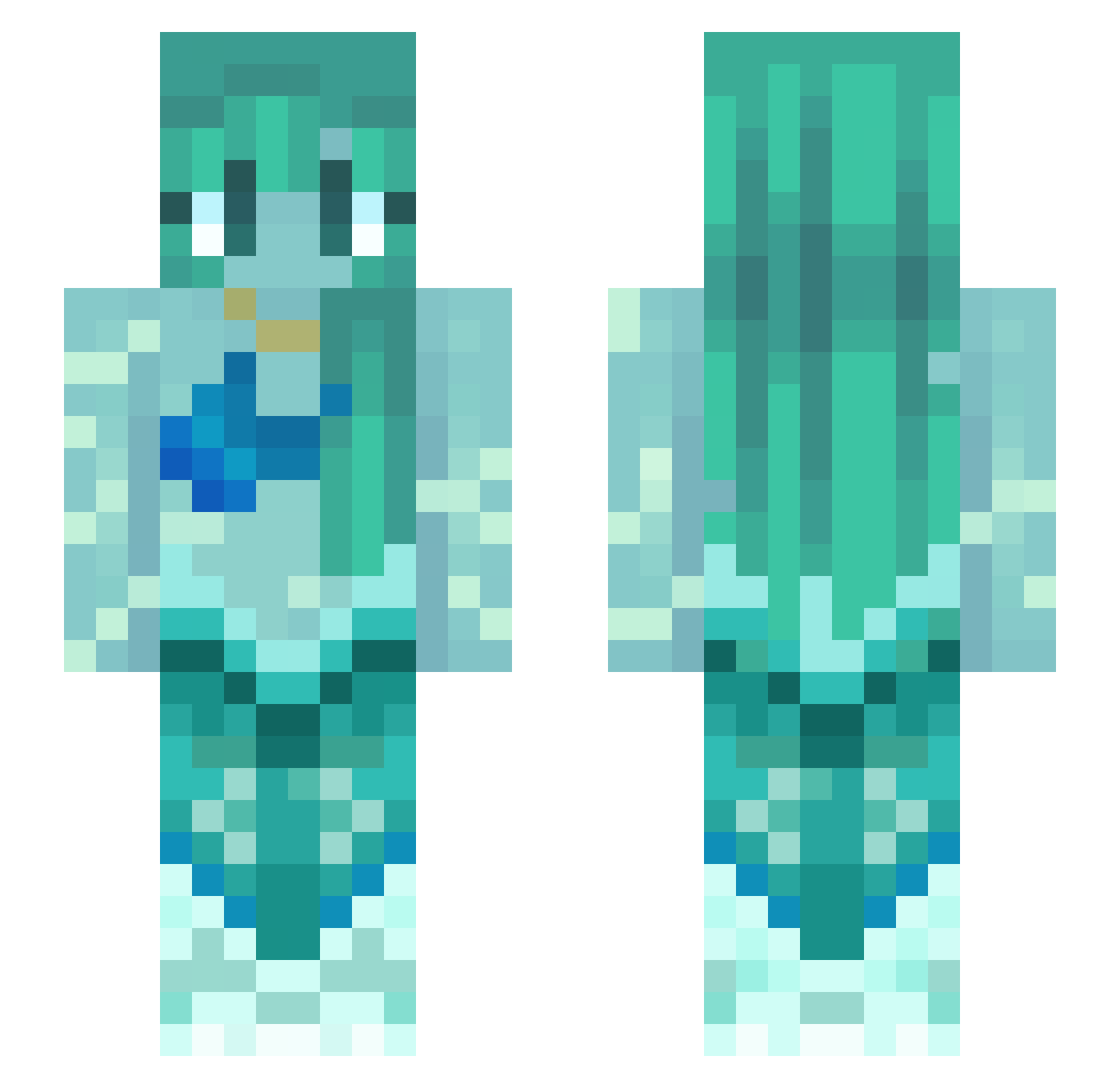 Callianassa Minecraft skin, front and back view