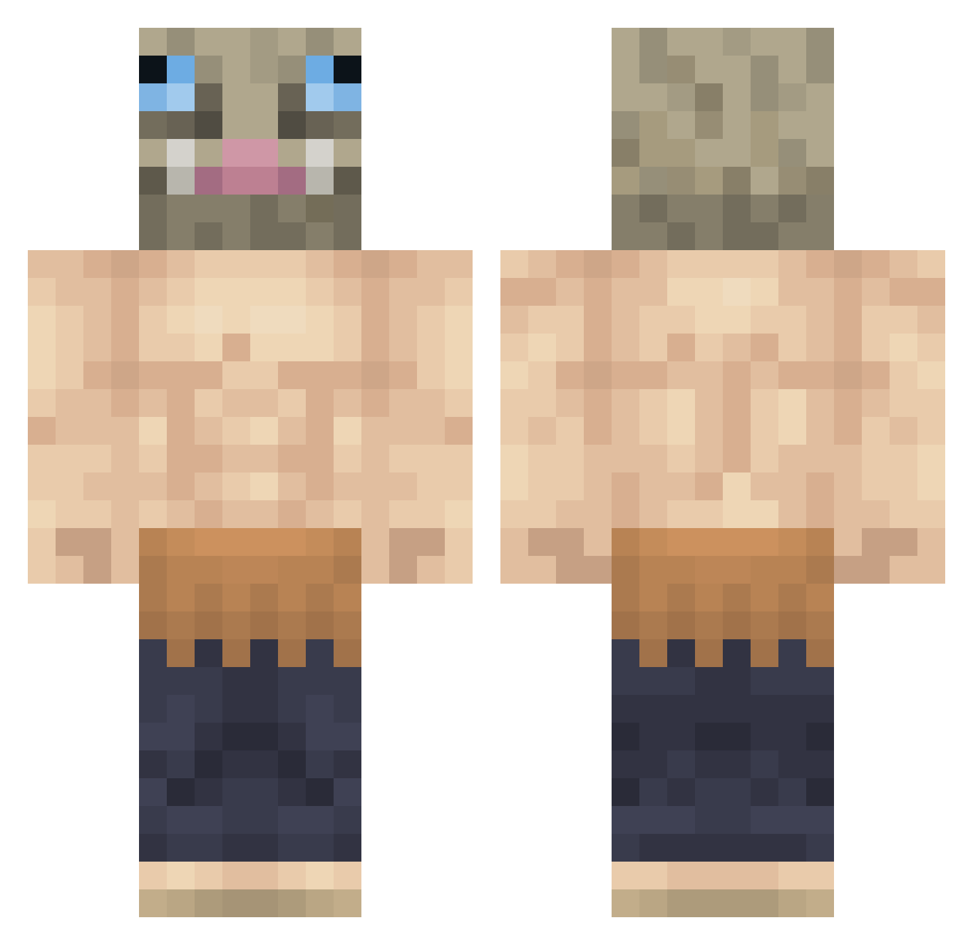 B4nanuh Minecraft skin, front and back view