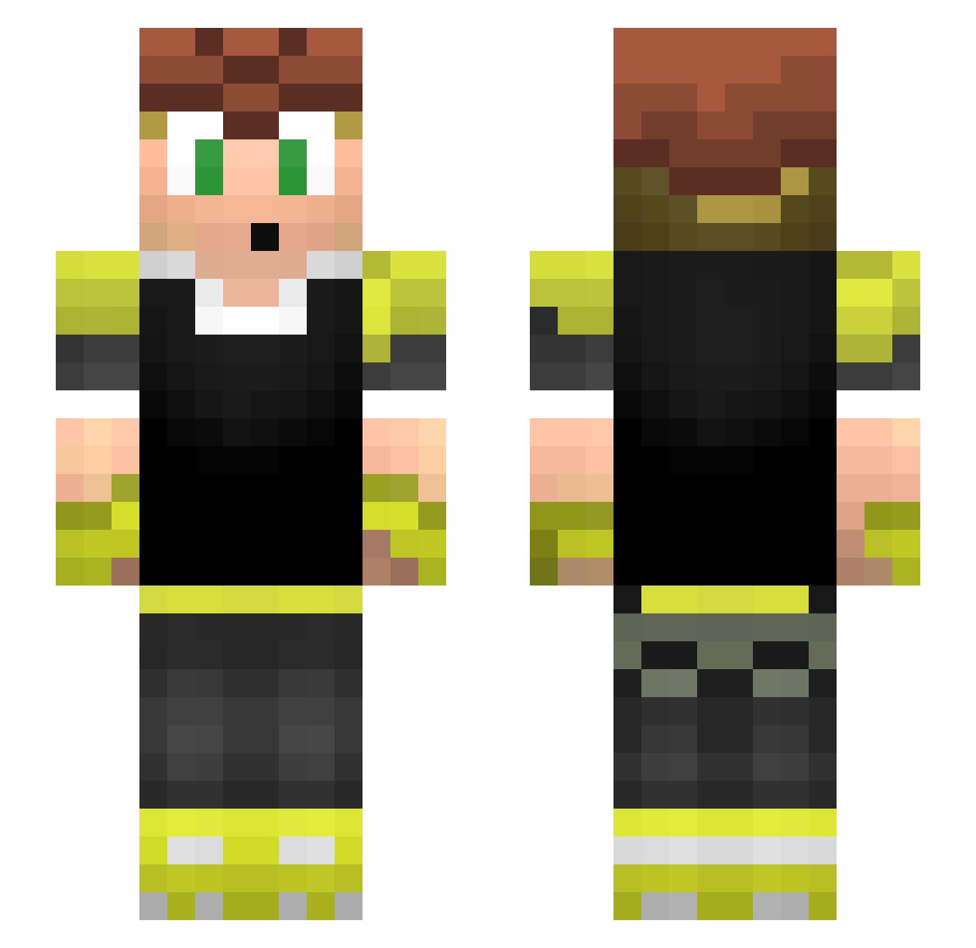 GiPs Minecraft skin, front and back view