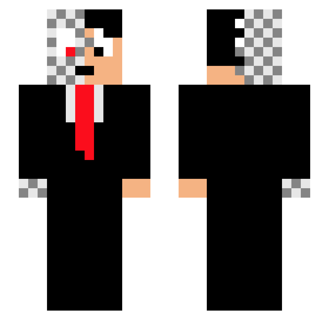 deadfeet Minecraft skin, front and back view