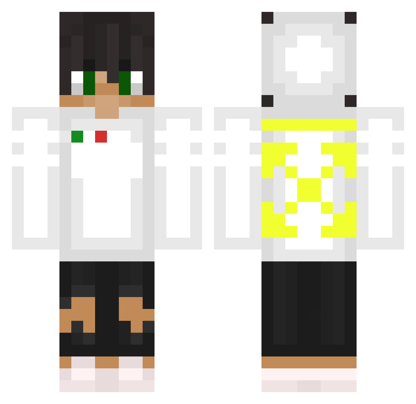 xRad1cal Minecraft skin, front and back view