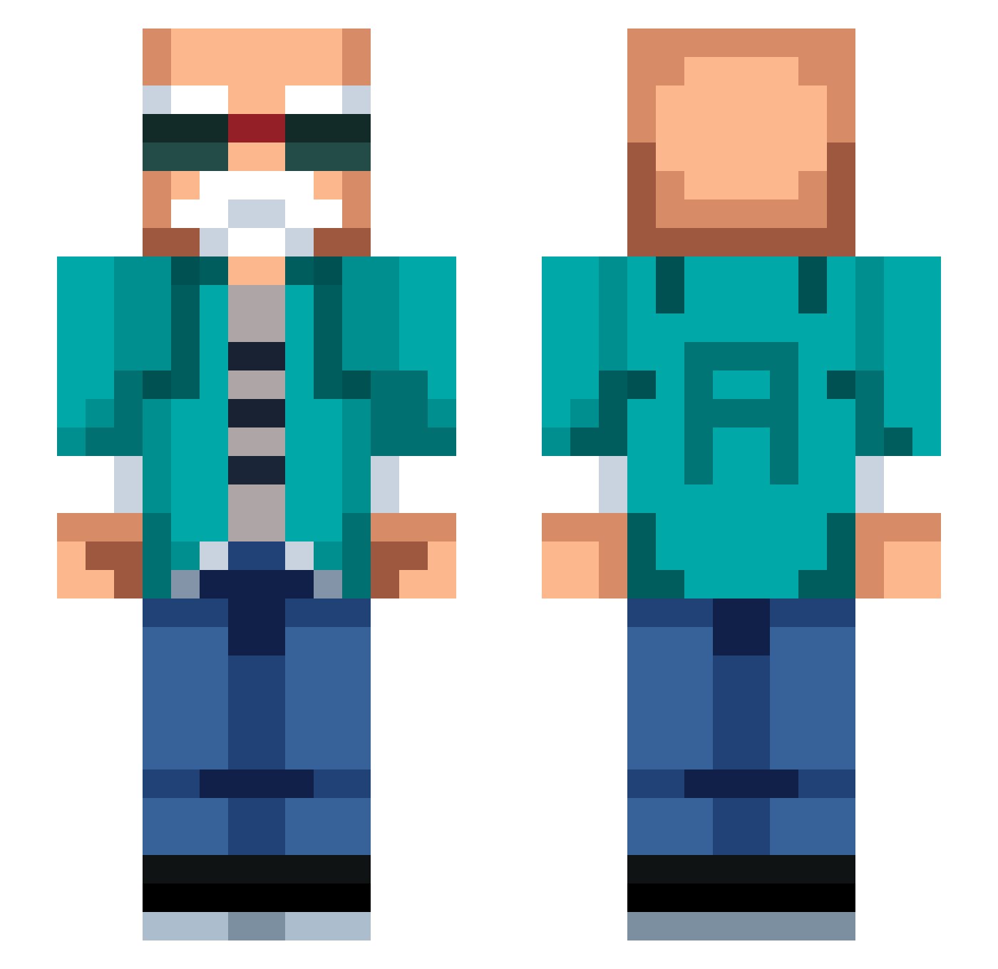 Aryieh Minecraft skin, front and back view