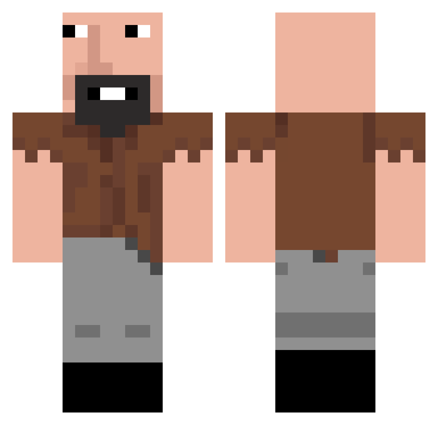 Marioo64 Minecraft skin, front and back view