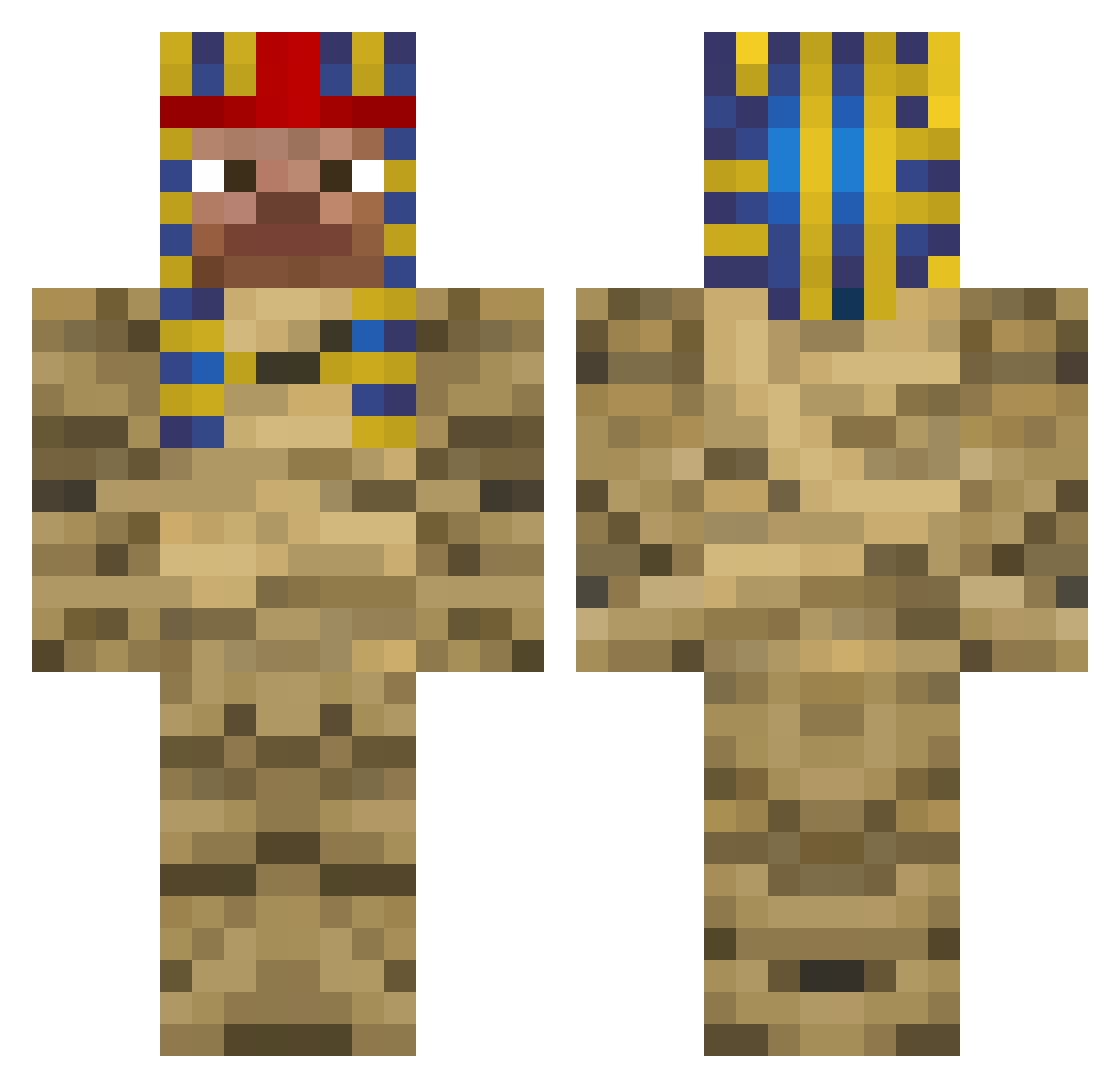 CapitanMushu Minecraft skin, front and back view