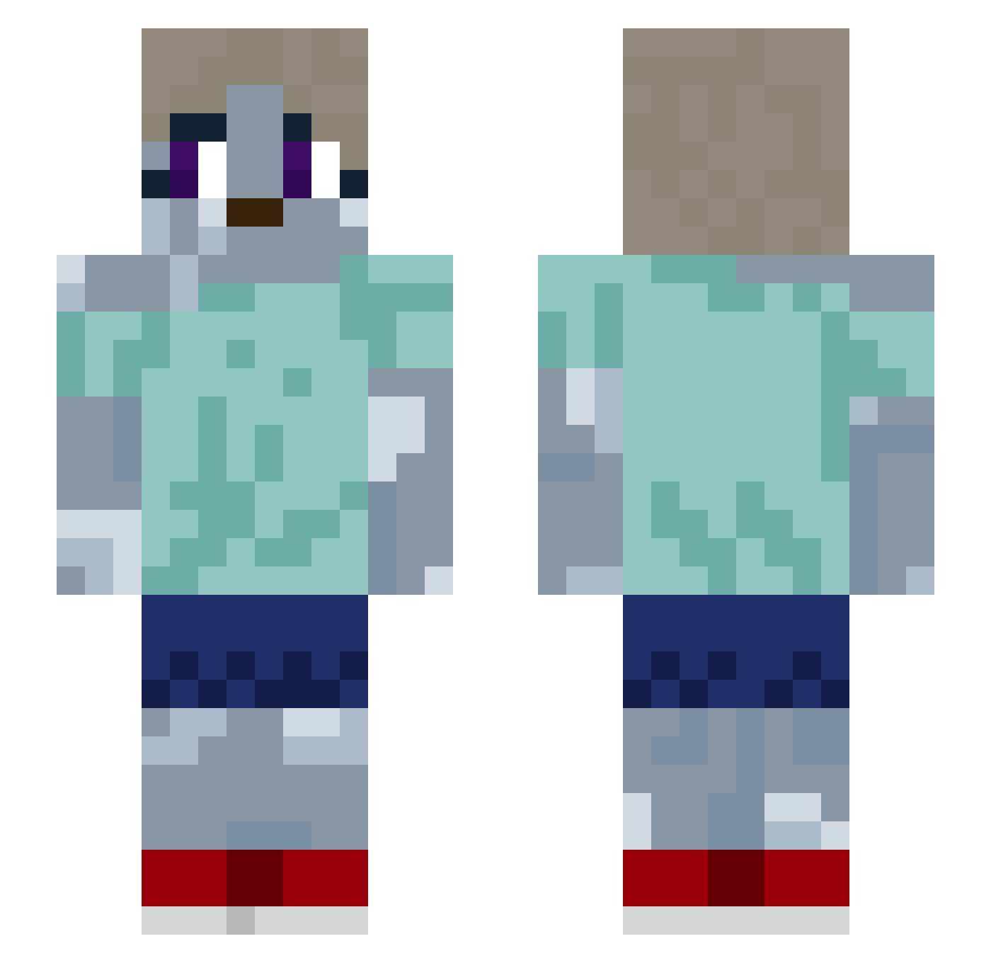 Pathos_Greatt Minecraft skin, front and back view