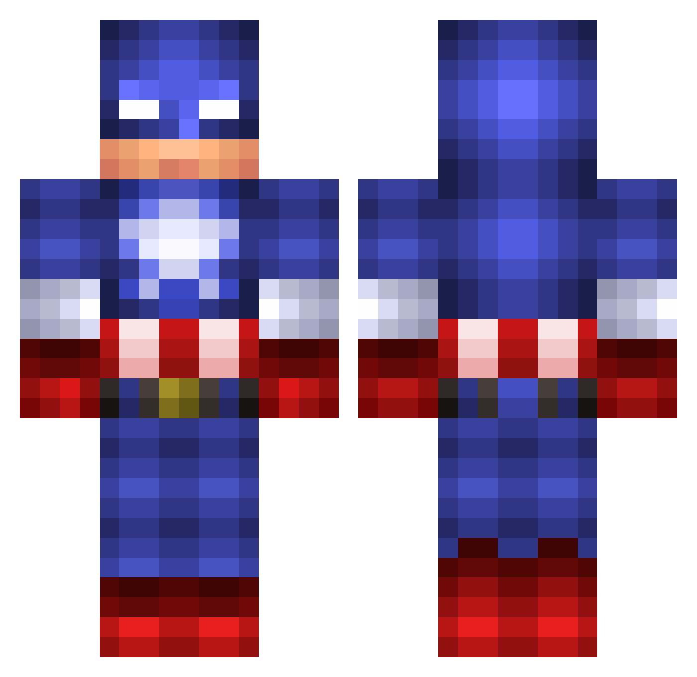 Cartiiii Minecraft skin, front and back view