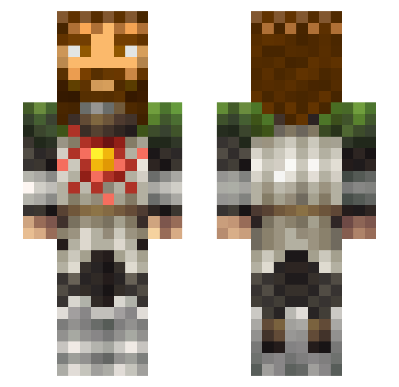 al0i Minecraft skin, front and back view
