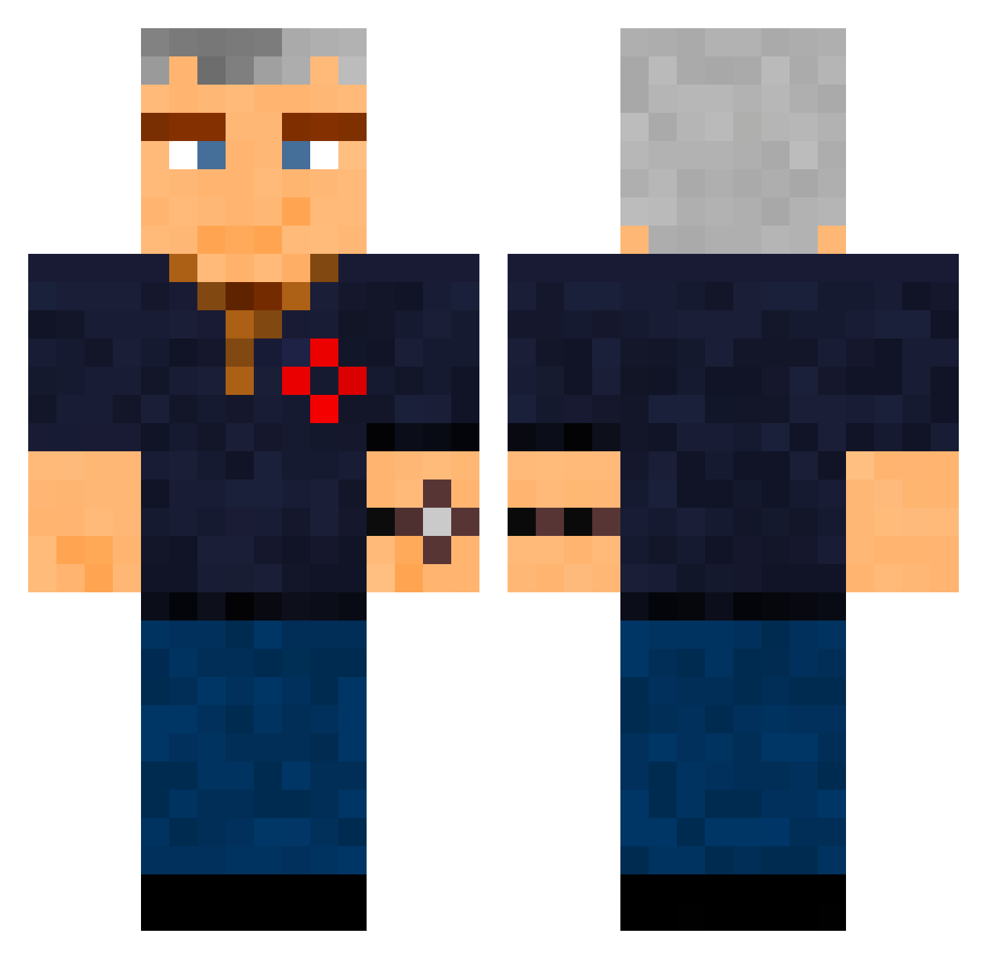 GeoffBurgerstain Minecraft skin, front and back view