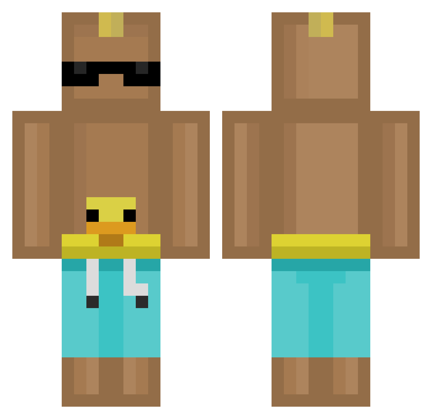 ofhJason Minecraft skin, front and back view