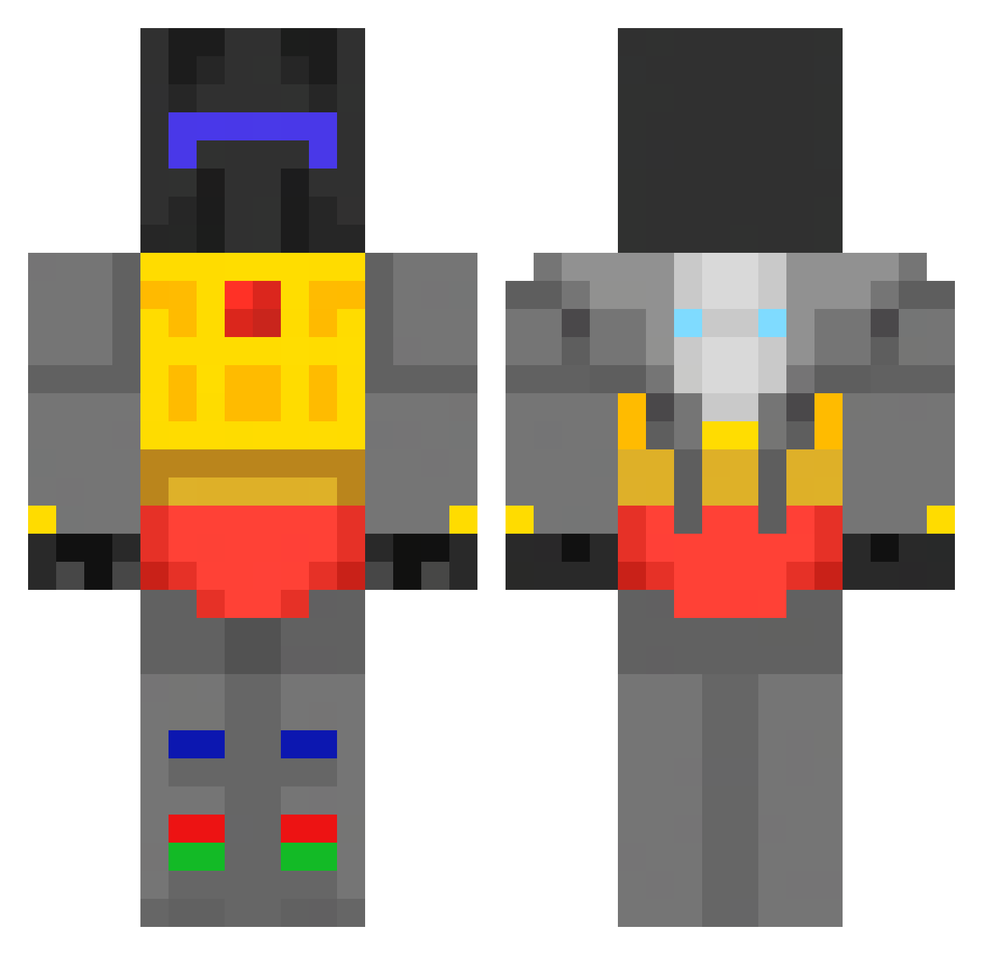 PEPSIMANLEMON Minecraft skin, front and back view