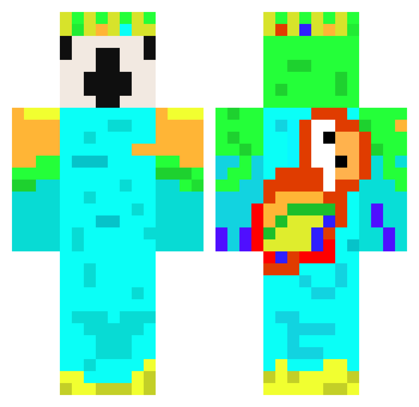 MadxMaxx Minecraft skin, front and back view