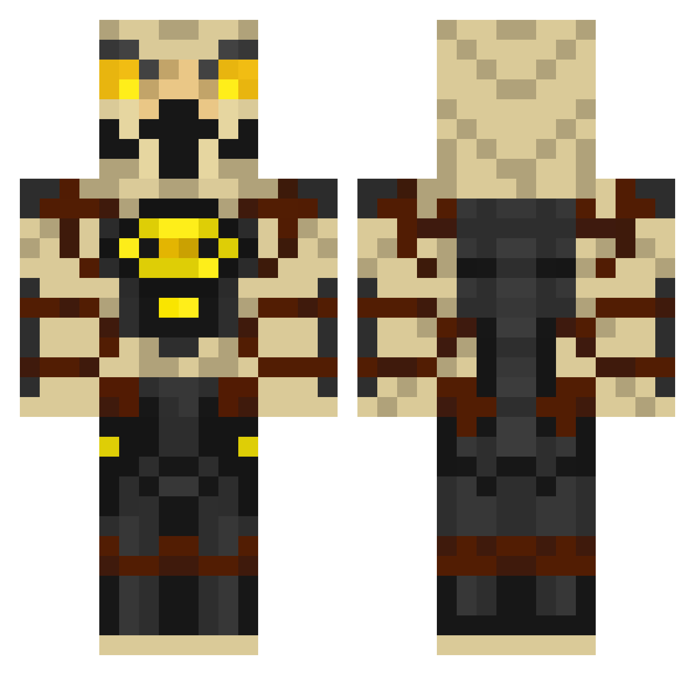 IlyasV00 Minecraft skin, front and back view