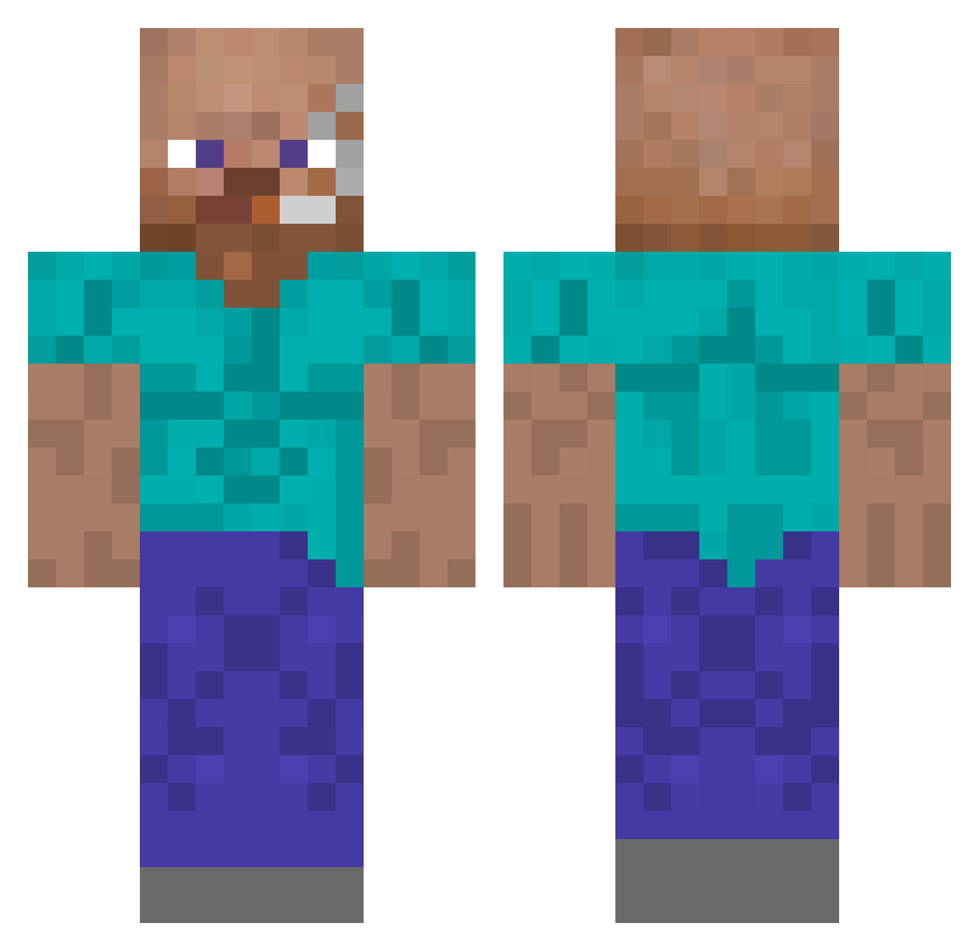prodeldxn Minecraft skin, front and back view