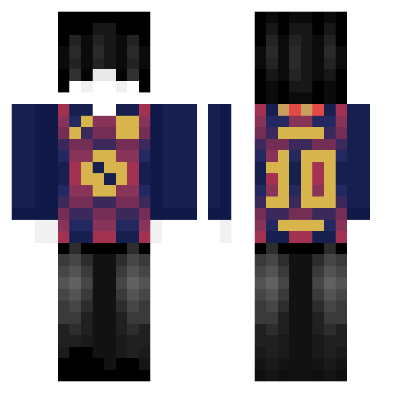 Benyaminssj Minecraft skin, front and back view