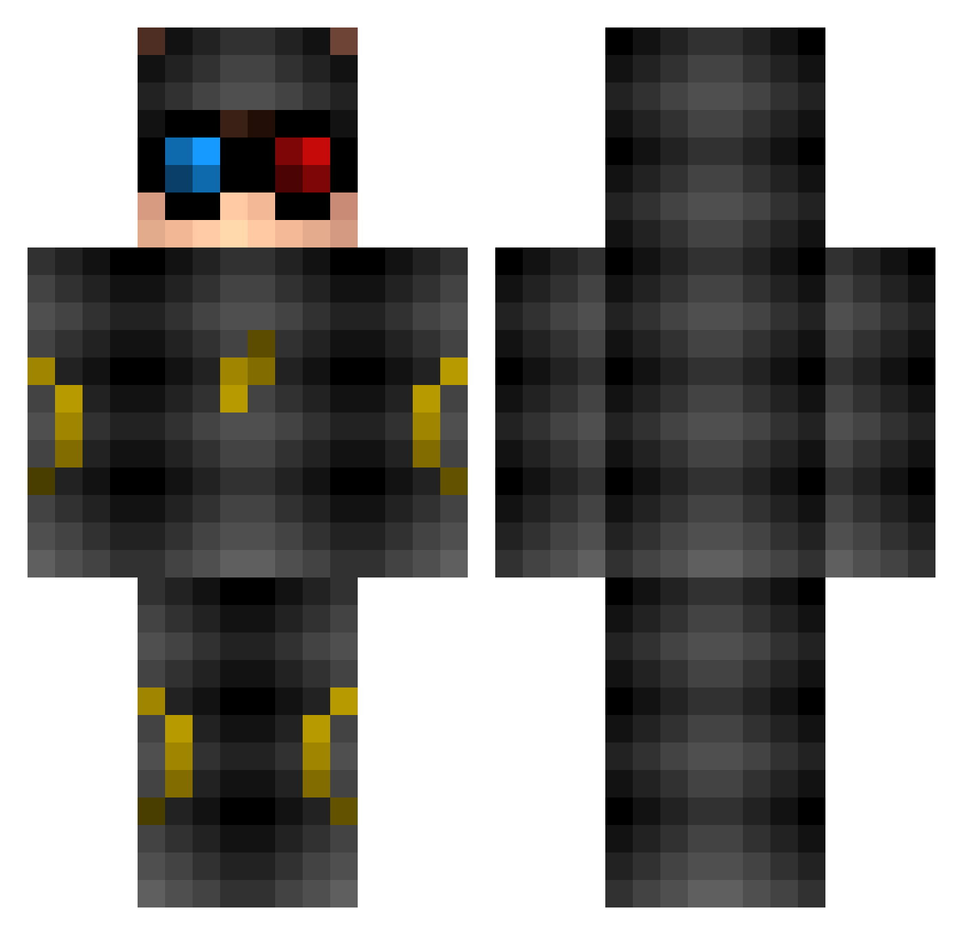 adjectives Minecraft skin, front and back view