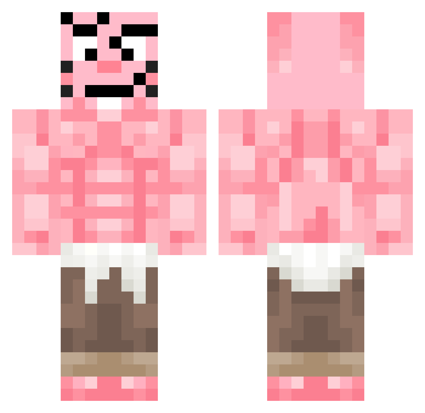 QuintdeBint Minecraft skin, front and back view