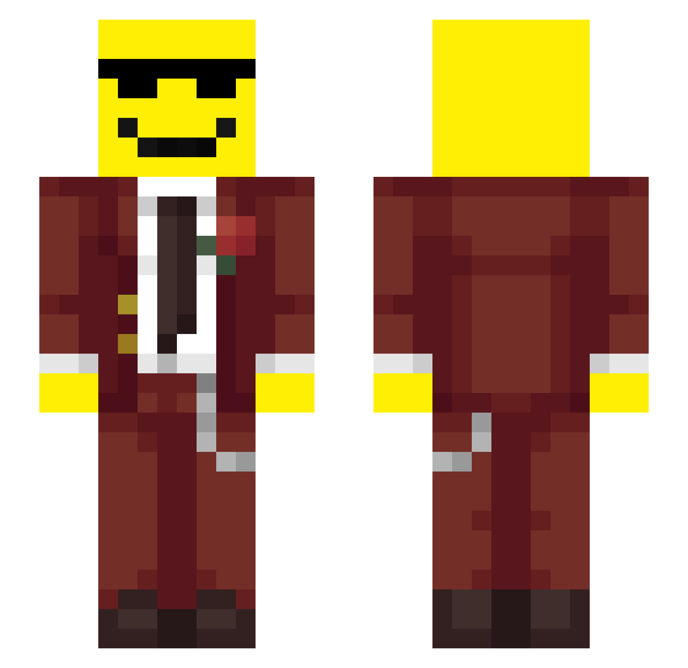 Freddy48488 Minecraft skin, front and back view
