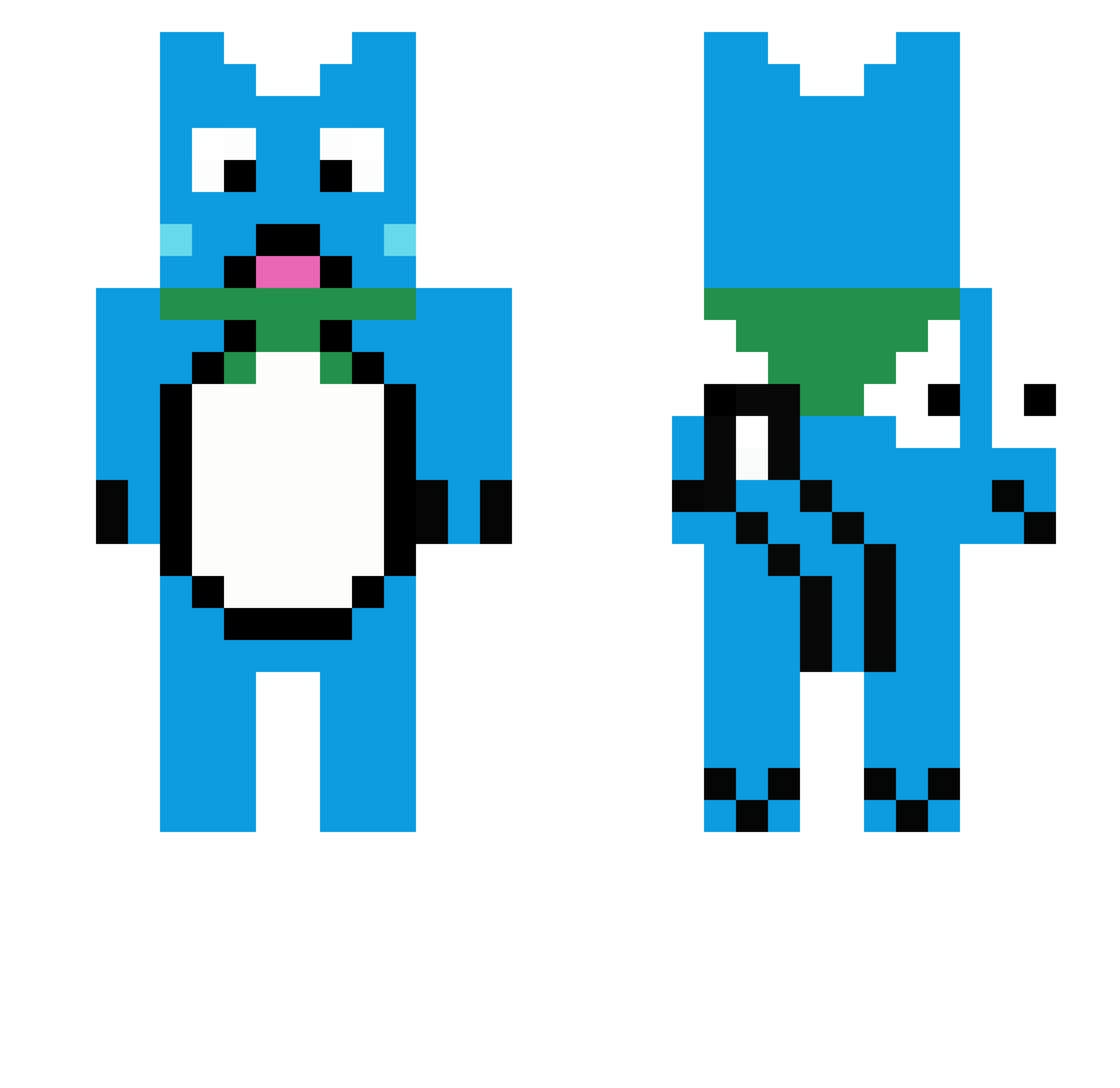 Burden76 Minecraft skin, front and back view