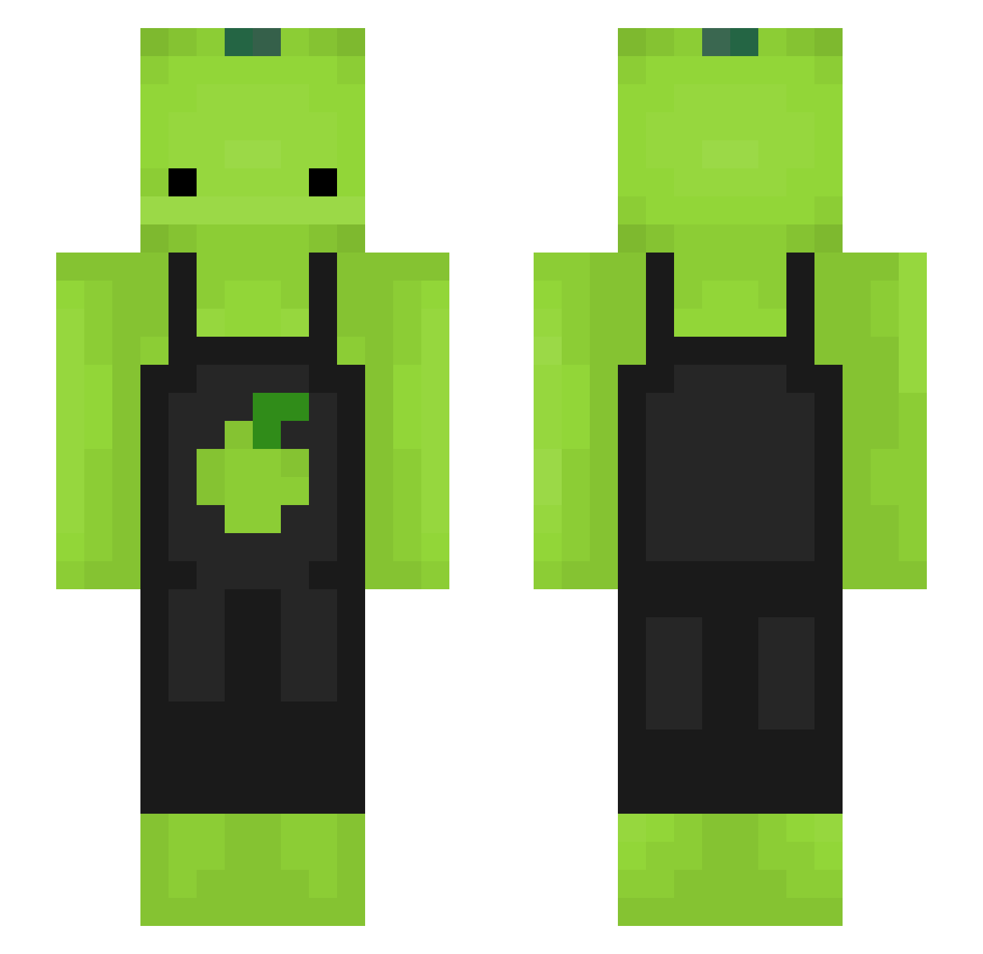 SuSh1Low Minecraft skin, front and back view