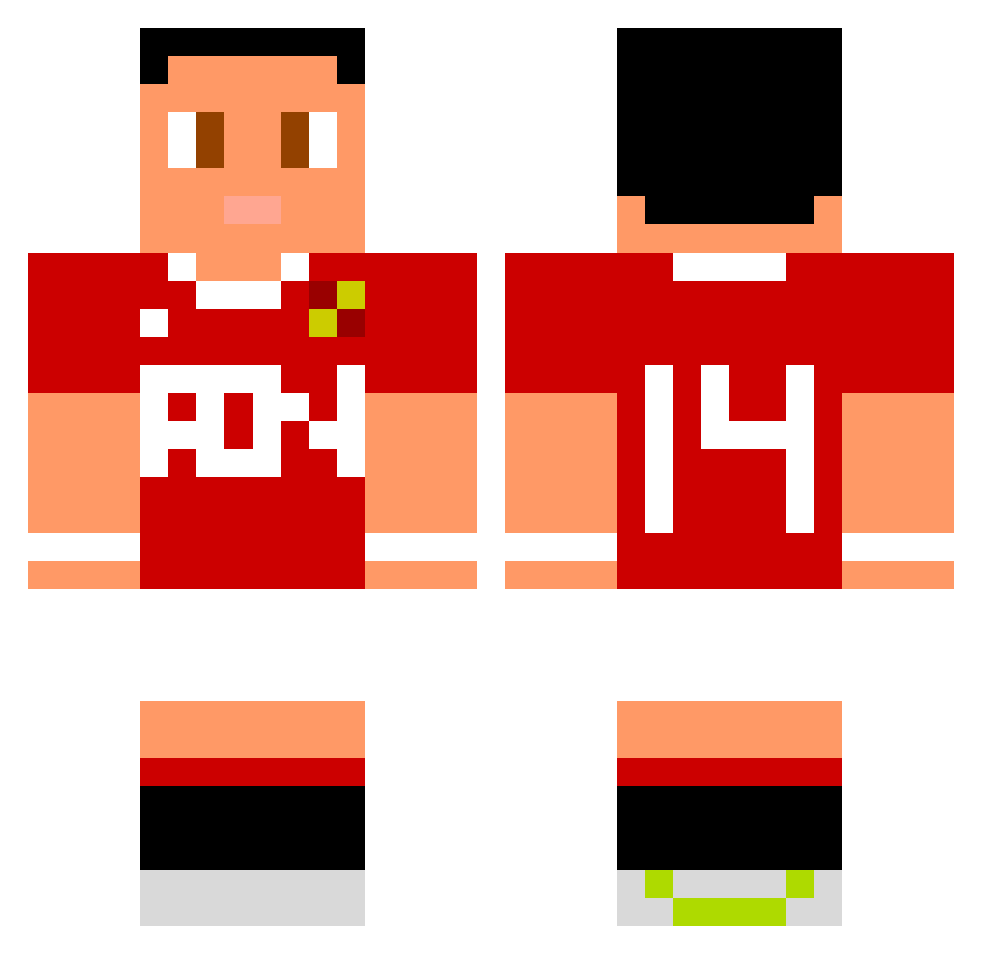 HOIHINCHIVAS Minecraft skin, front and back view