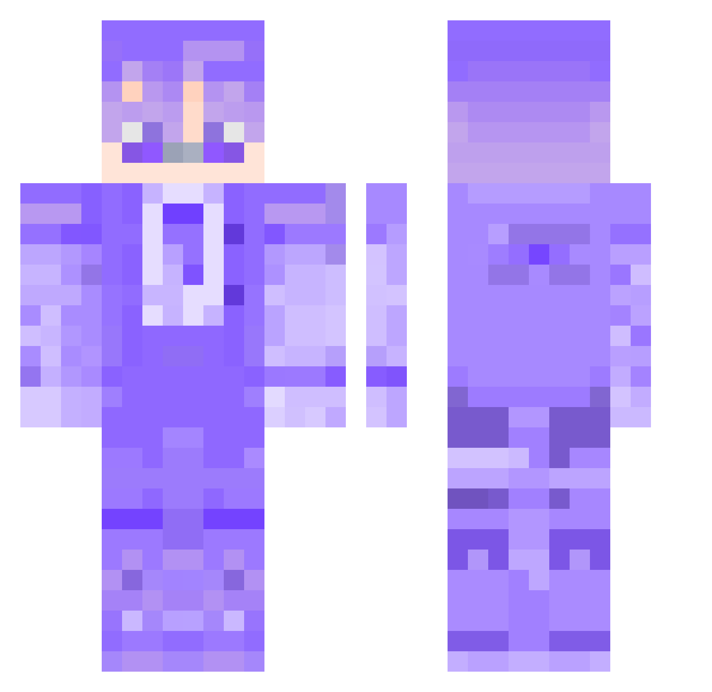 Zyarie Minecraft skin, front and back view