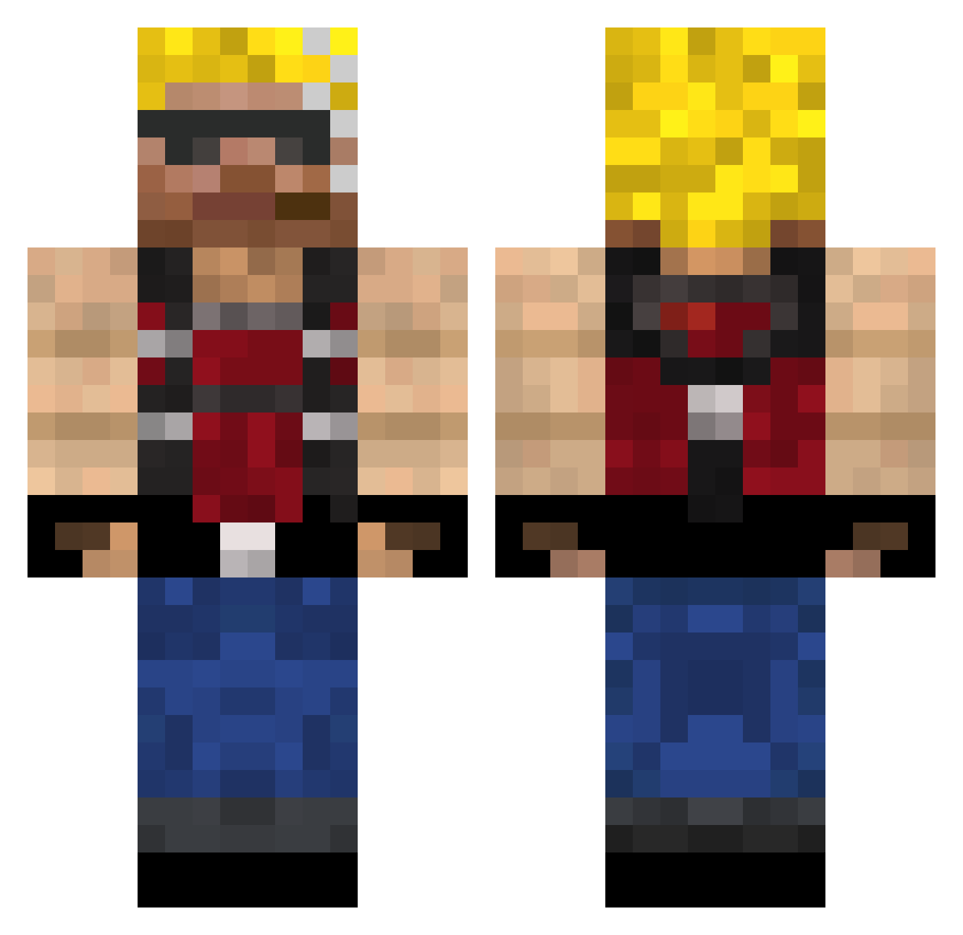 Falak Minecraft skin, front and back view