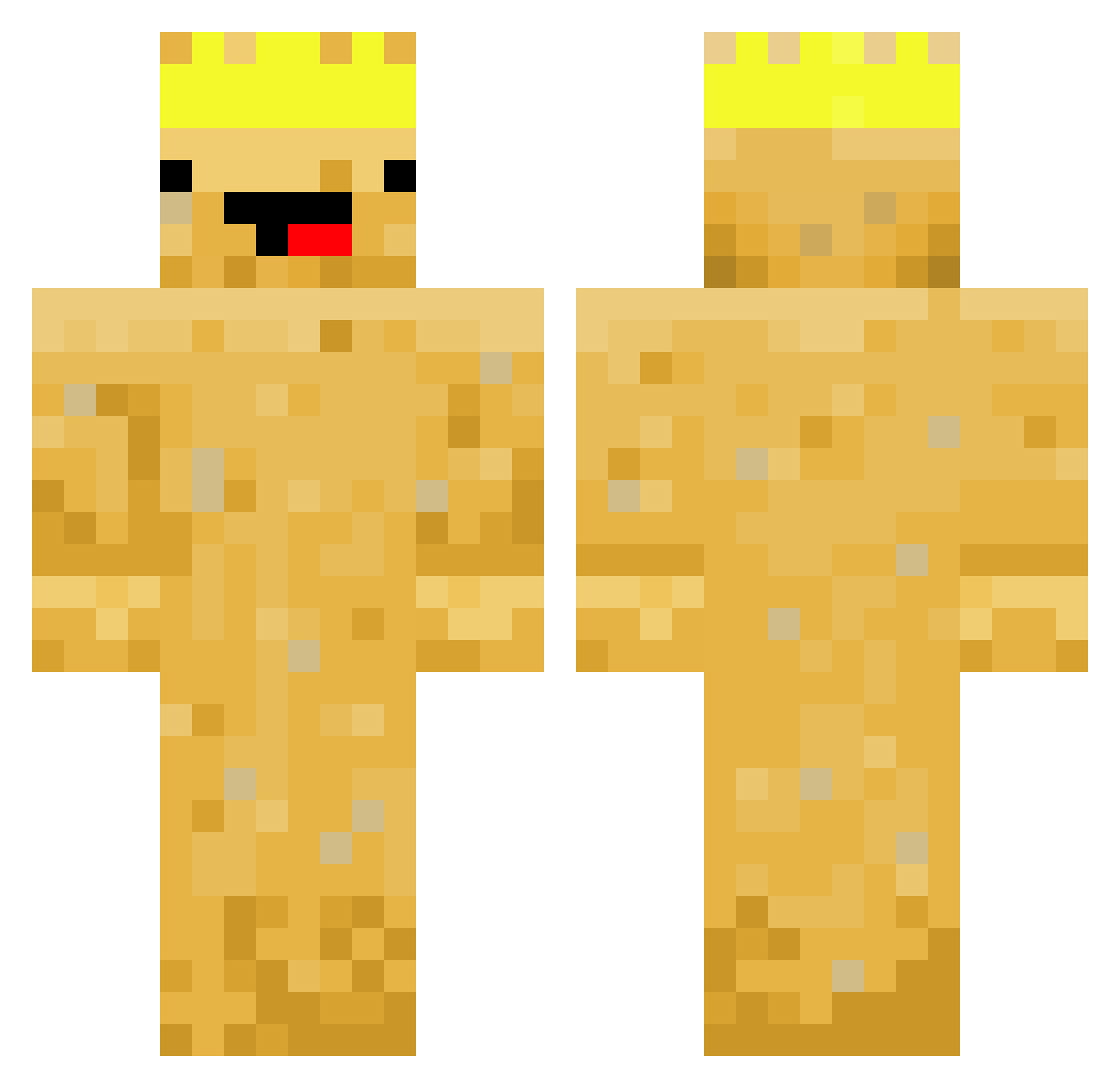 Potato_kingI Minecraft skin, front and back view