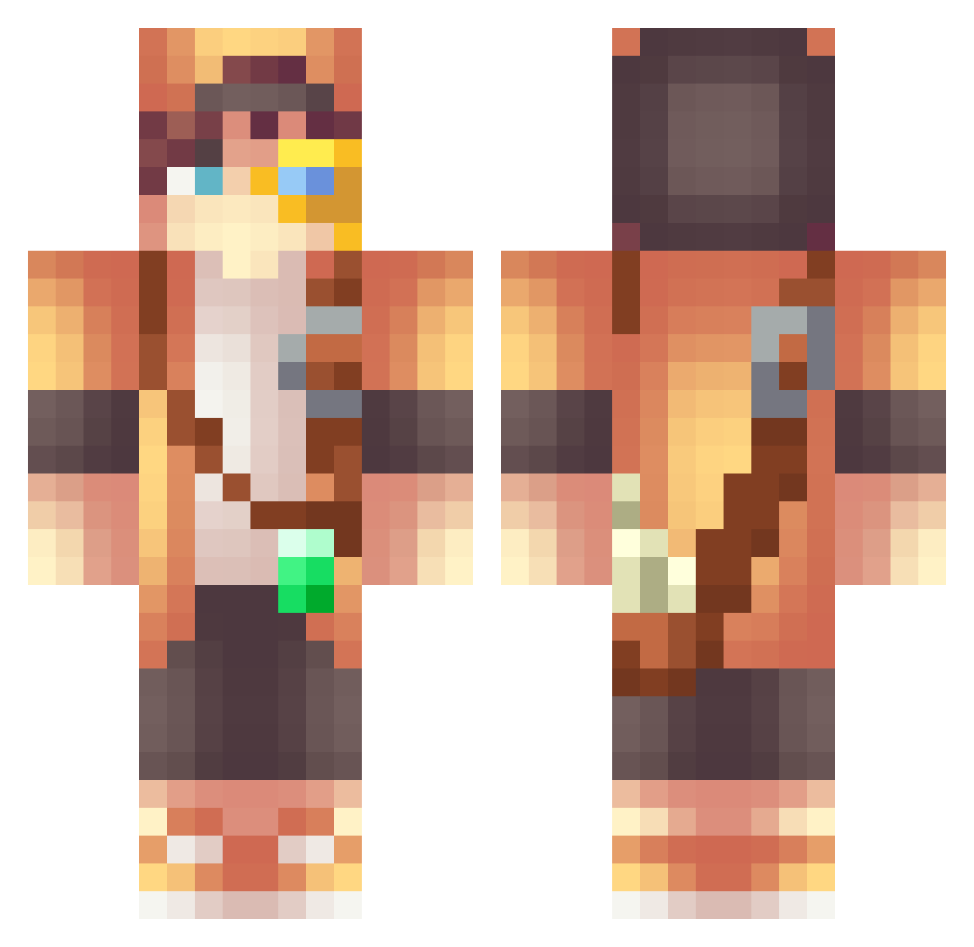 Riovsky_ Minecraft skin, front and back view