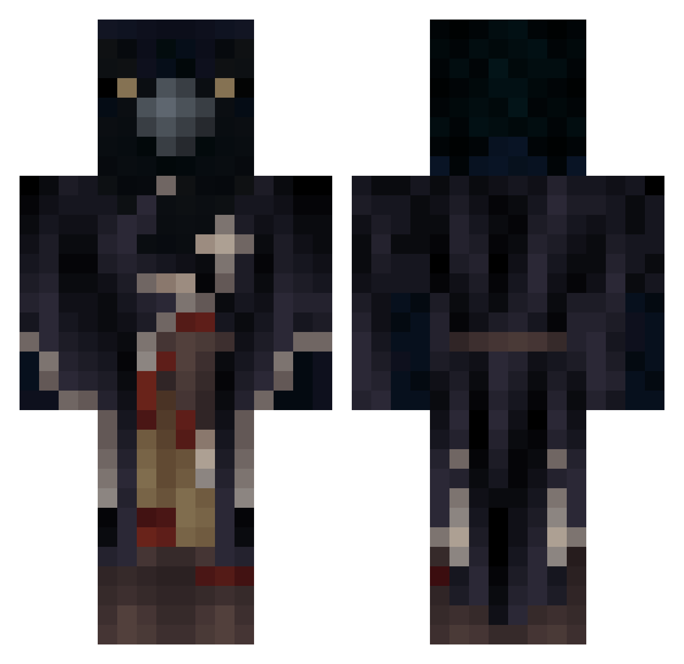 Nadorite Minecraft skin, front and back view
