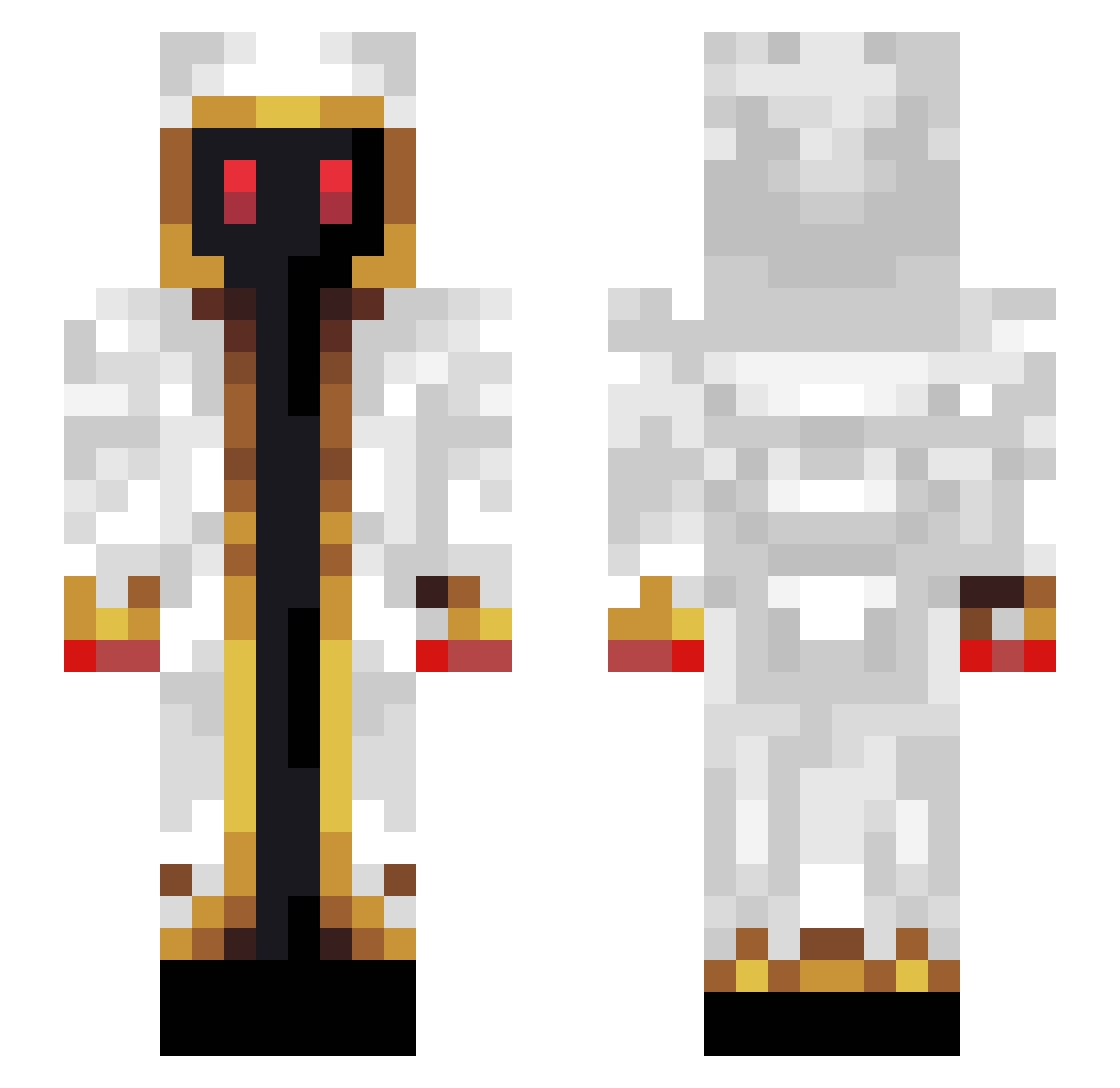 o3en Minecraft skin, front and back view